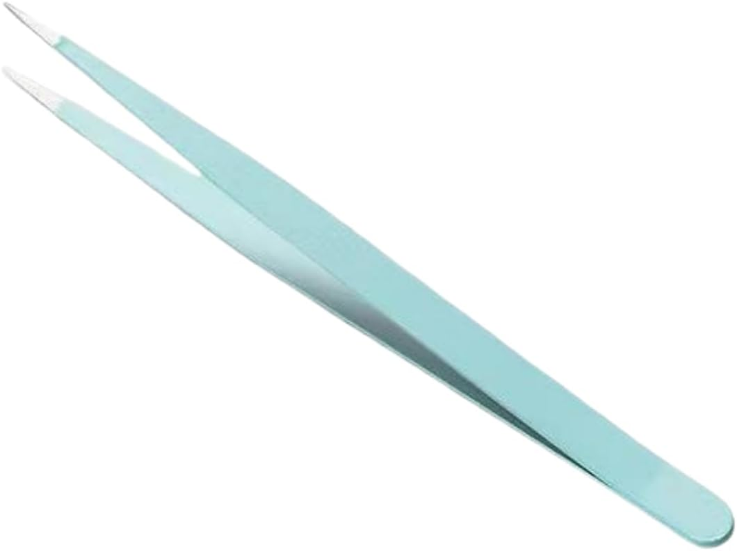 2 Pcs Tweezers,Straight Curved Tweezers,Sticker Tweezers,Craft Tweezers,For Small Gardening and Kitchen,Diy Art,Mint Green image number 2