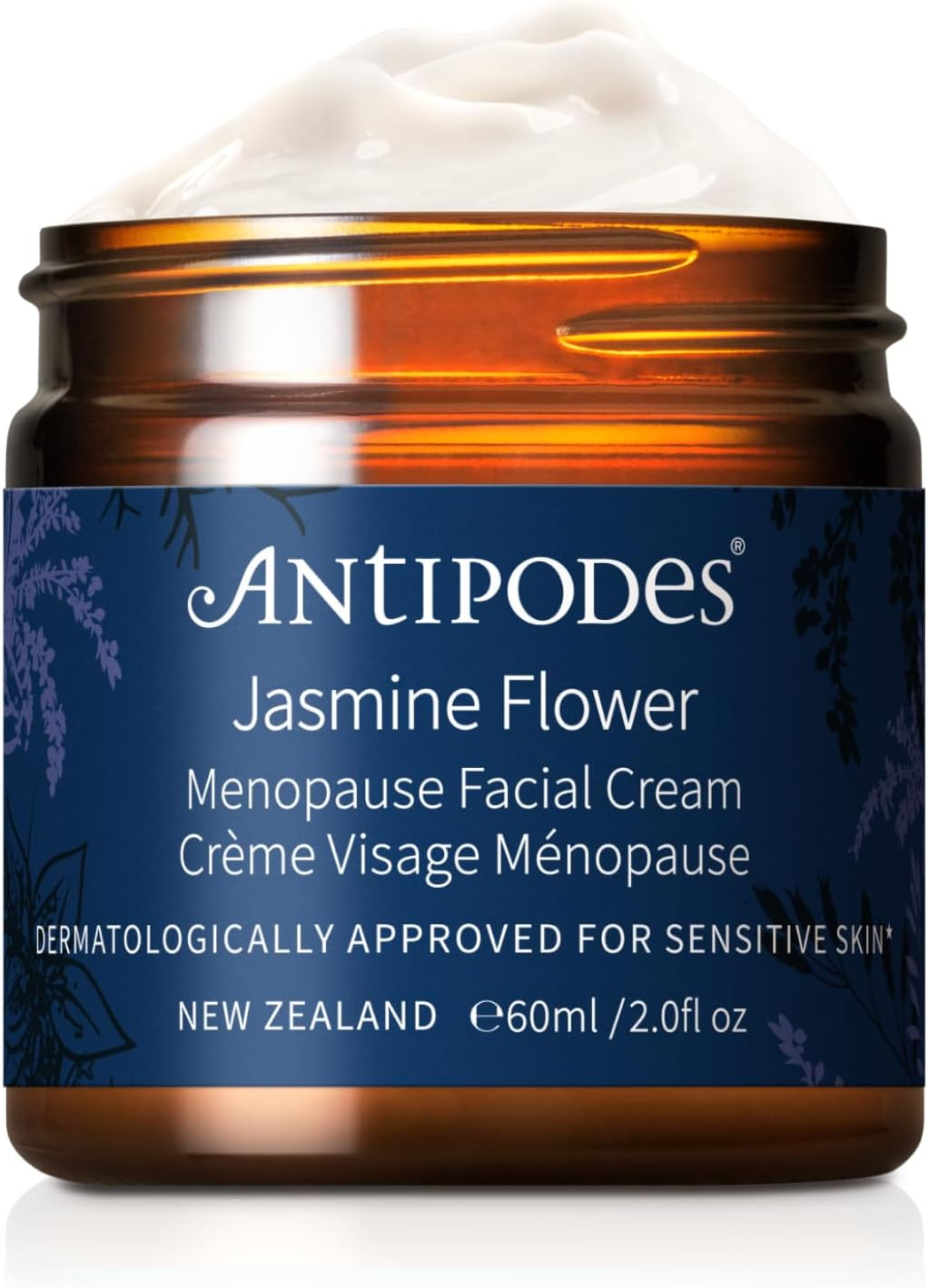 Jasmine Flower Menopause Facial Cream &ndash; Menopause Skincare for Redness, Sensitivity, Dehydration, and Blemishes - Organic Oat Extract, GABA & Manuka Honey &ndash; All Skin Types &ndash; 60Ml image number 1