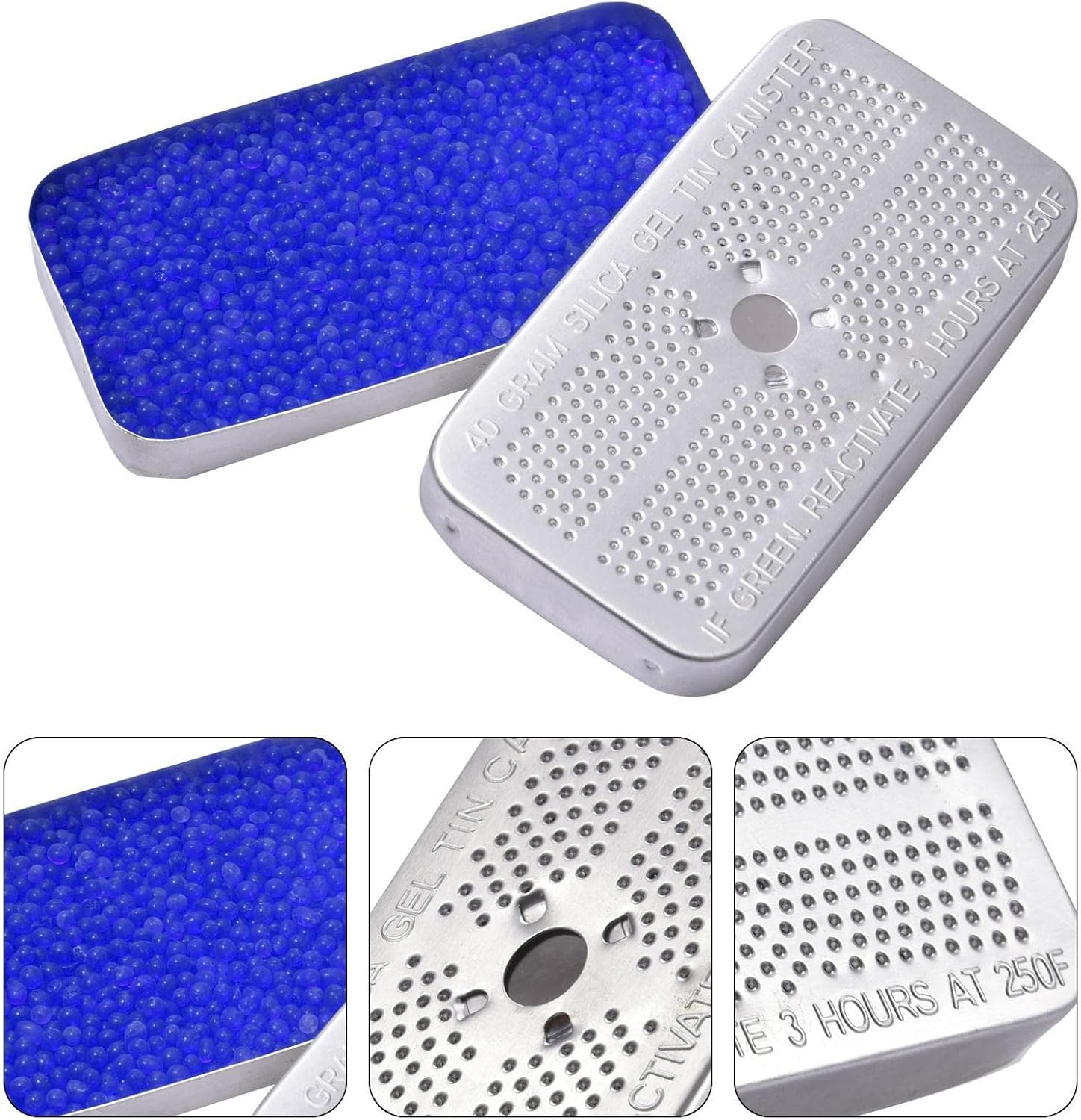 Reusable Dehumidifier, Moisture Control Packets, Dehumidifier Orange Indicating Desiccant Reusable Moisture Absorber Bag for Car Closet Cabinet Bag Storage Box Qarido image number 4