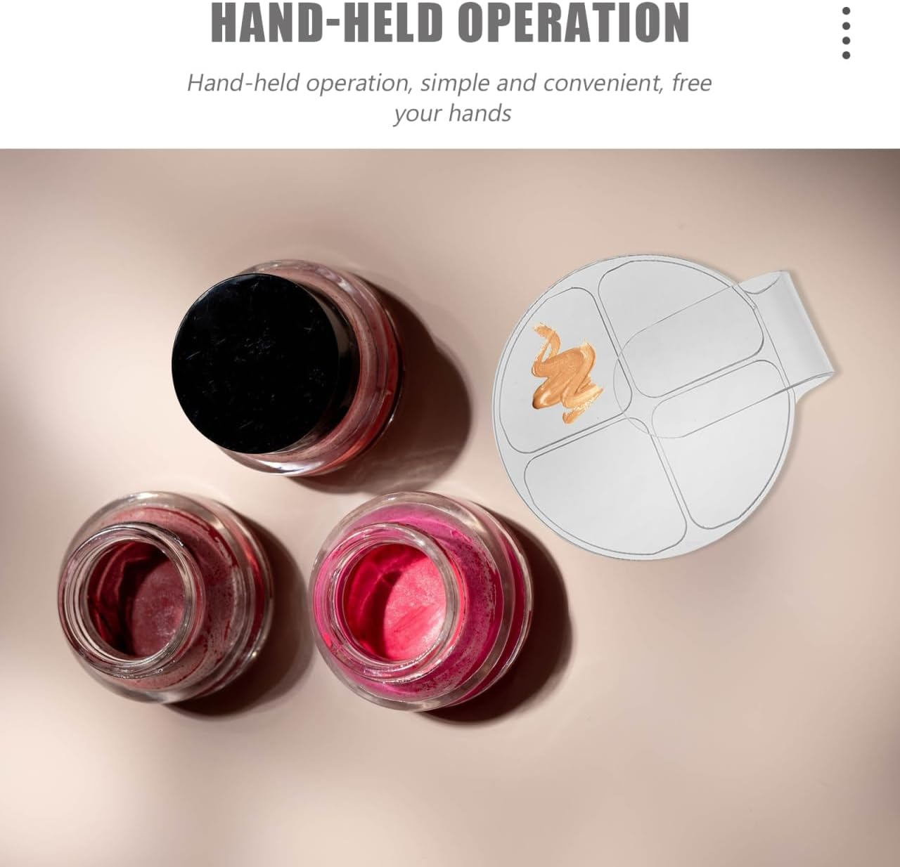 Gadpiparty Acrylic Palette Set - Handheld Clear Makeup Mixing Tray for Foundation and Manicure Ergonomic Design for Custom Shade Creation image number 4