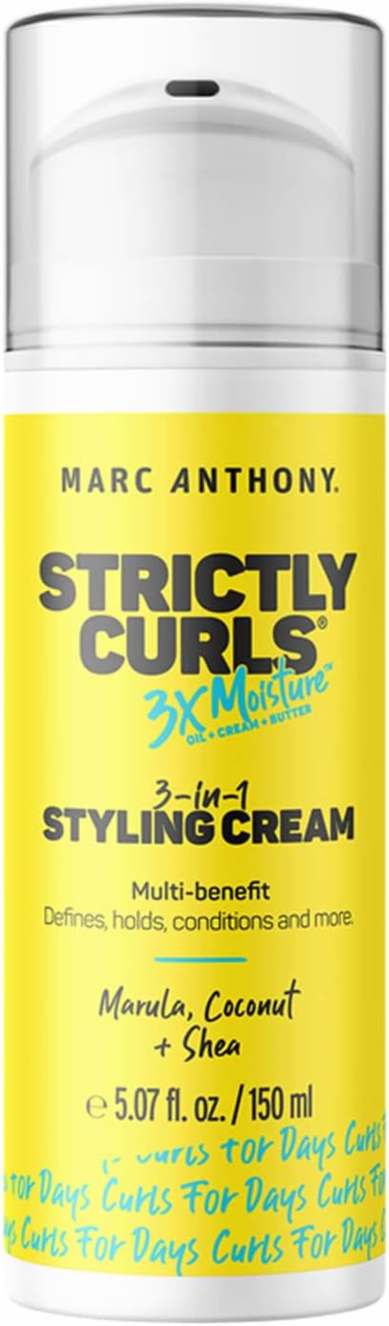 Marc Anthony Strictly Curls 3X Moisture 3-In-1 Styling Cream 150 Ml, 5.1 Ounce, 150 Ml image number 1