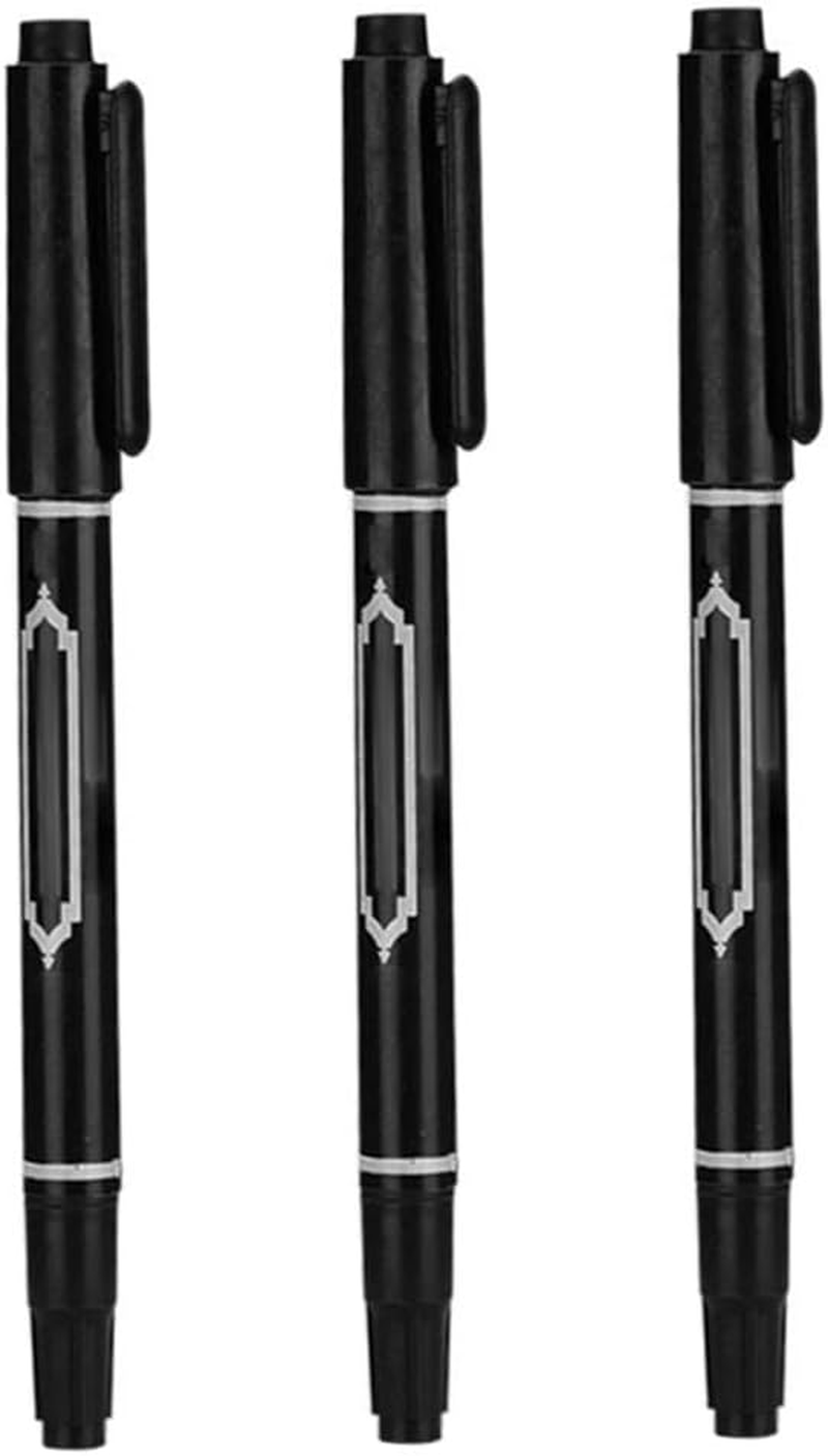 Tattoo Marker Pen 3PCS Waterproof Skin Marking Pencil Fine Point Body Ink Pen Double Head Tattoo Marker Pen - Easy to Color - Black