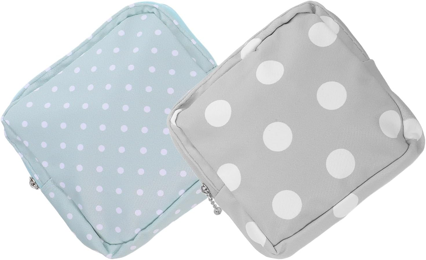 IMUSINICE 2Pcs Portable Oxford Cloth Menstrual Pad Bag with Zipper Sanitary Napkin Pouches for Teens Women Reusable Storage for Travel School Office Beach Use image number 2