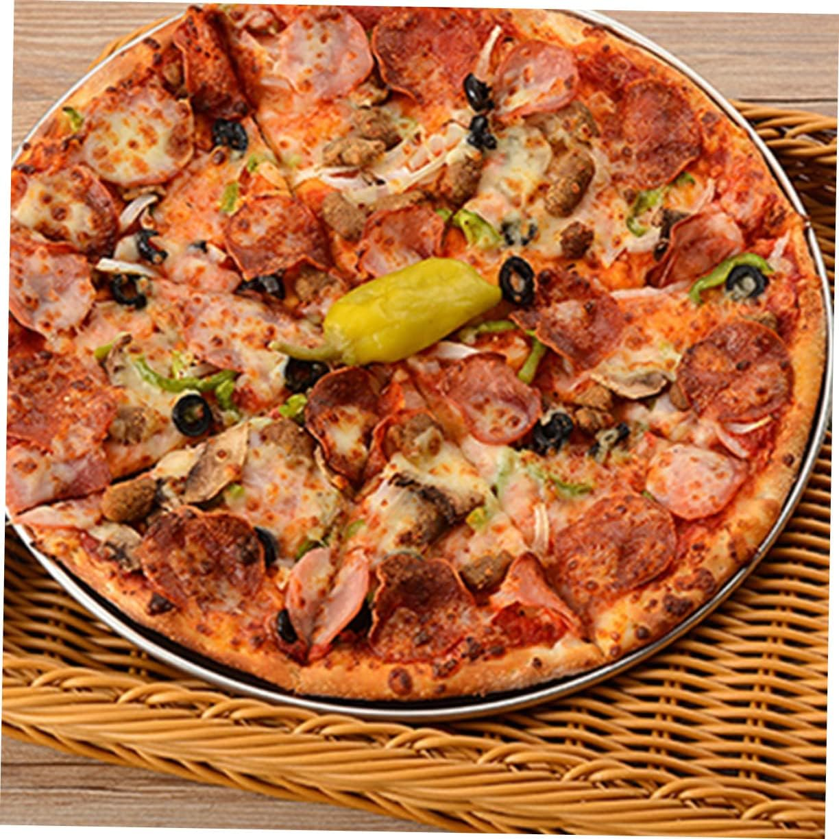 Household round Pizza Baking Pan with Holes Replaceable Baking Tray for Home Kitchen Durable Pizza Plate Baking Accessory Perforated Design