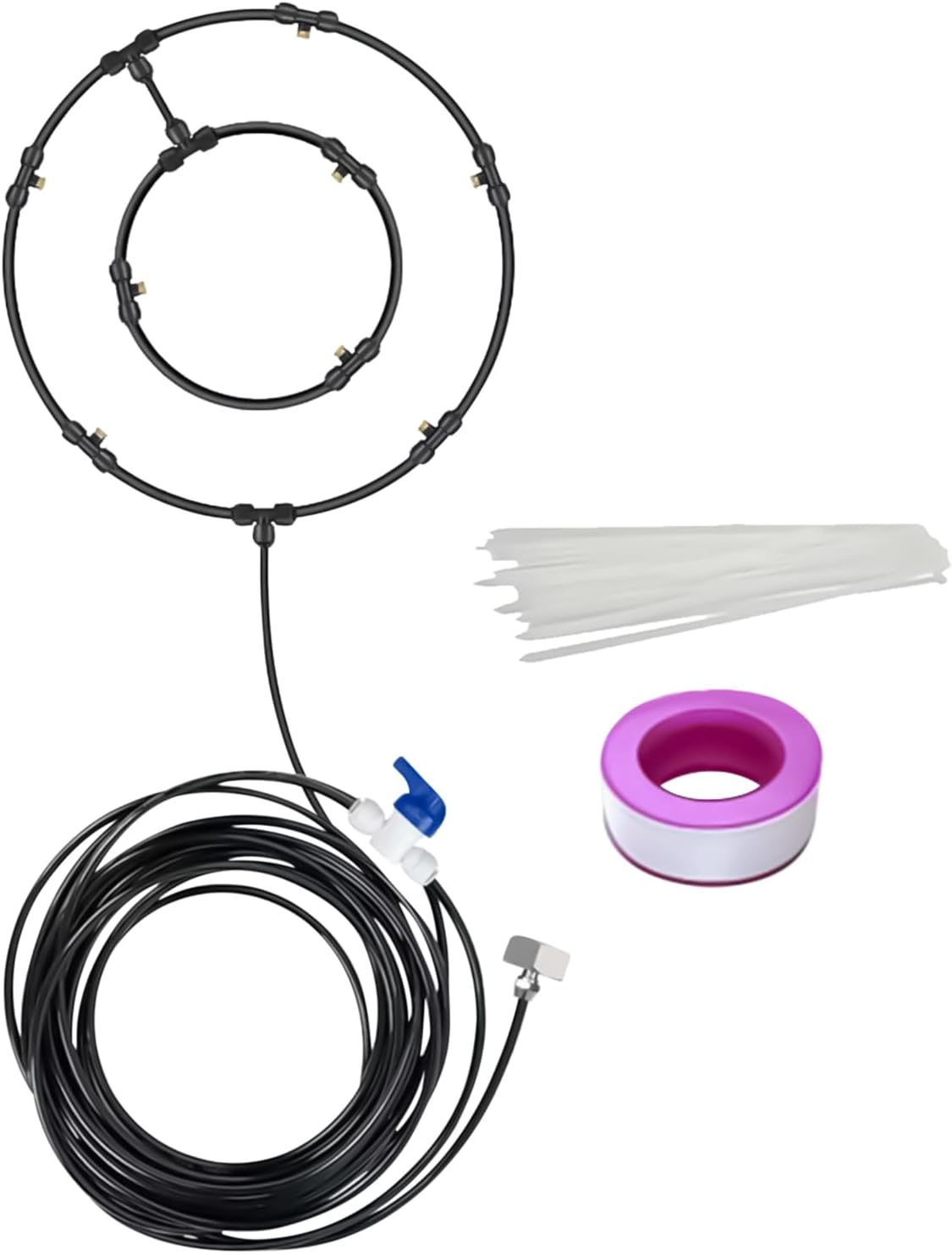 Misting Set for Fan,Fan Misters for Cooling Outdoor | 8-Meter Hose Multi-Nozzle Air Purification Water Sprayer for Event Tents Backyard Garden Deck Dog Kennel Porch BBQ