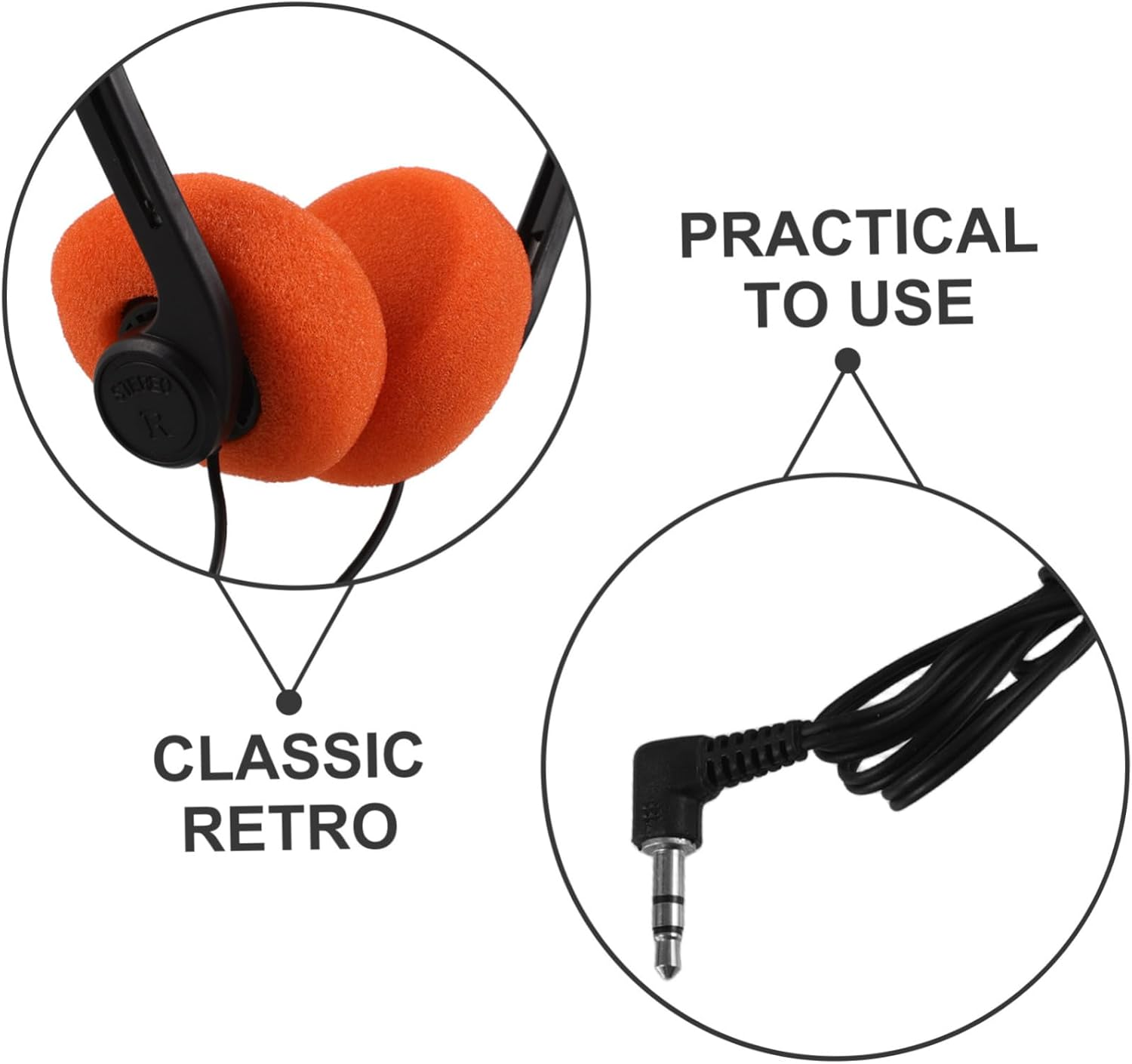 HOOTNEE Lightweight Retro Headphones for Students Adjustable Headband Cushioned Ear Pads Comfortable Fit for Classroom Library Use Vintage Style Educational Headphones image number 1