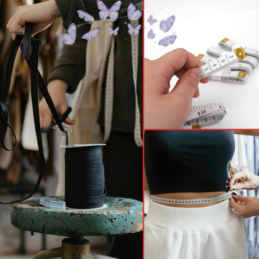 4PCS Body Measuring Ruler Sewing Cloth Tailor Tape Measure Soft Flat 60Inch1.5M, Dual-Sided, Large Print, Flexible, Metal Ends