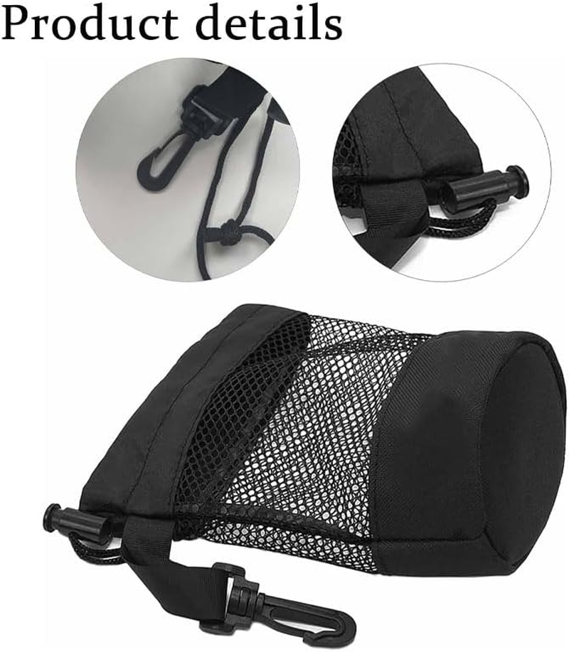 2Pack Golf Ball Storage Bag，Black Golf Ball Pouch Bags with Hooks & Drawstring，Golf Ball Organizer image number 4