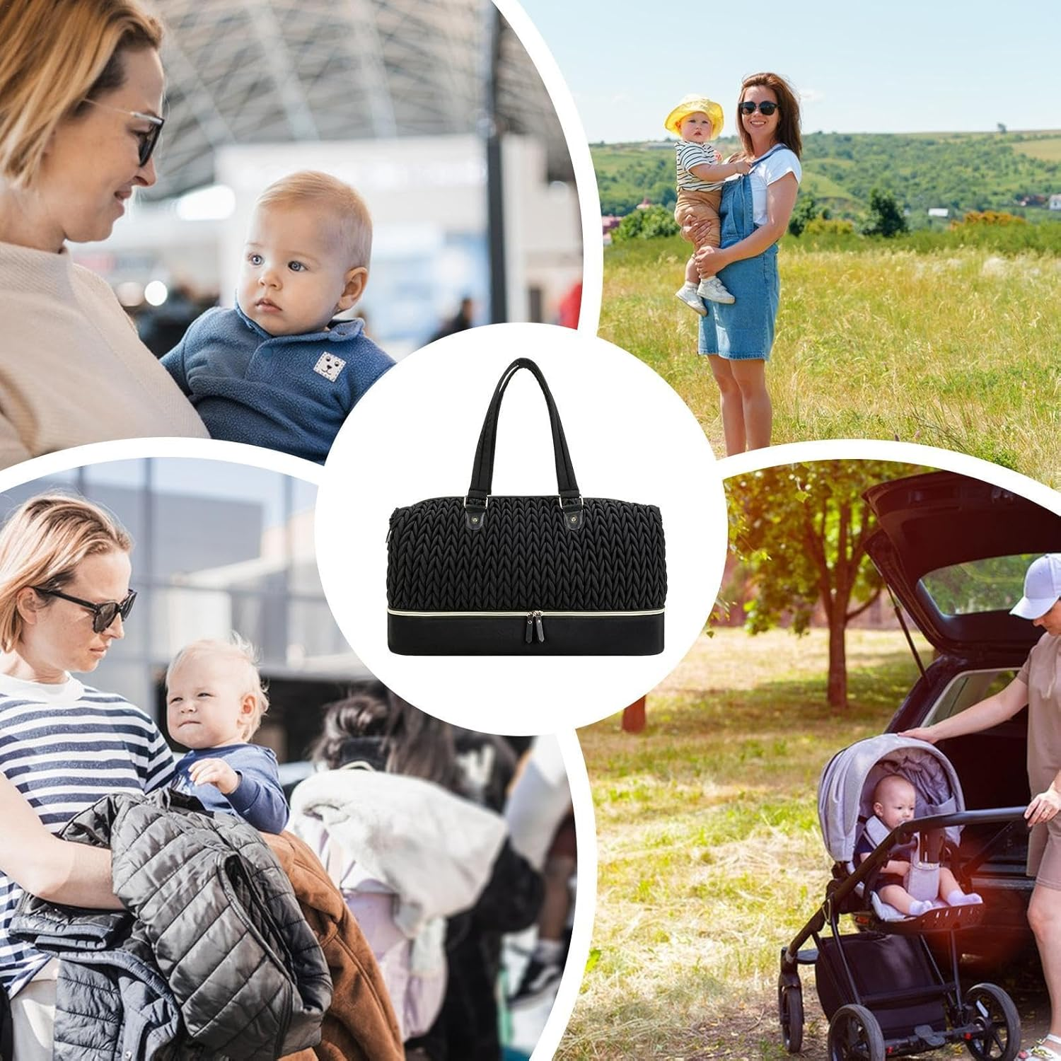 Tote Diaper Bag for Women | Waterproof Changing Table Bag | Diaper Organizer Bag with Insulated Pocket, Nappy Storage Bag, Waterproof Diaper Bag for Changing Table - Light Blue1 image number 4