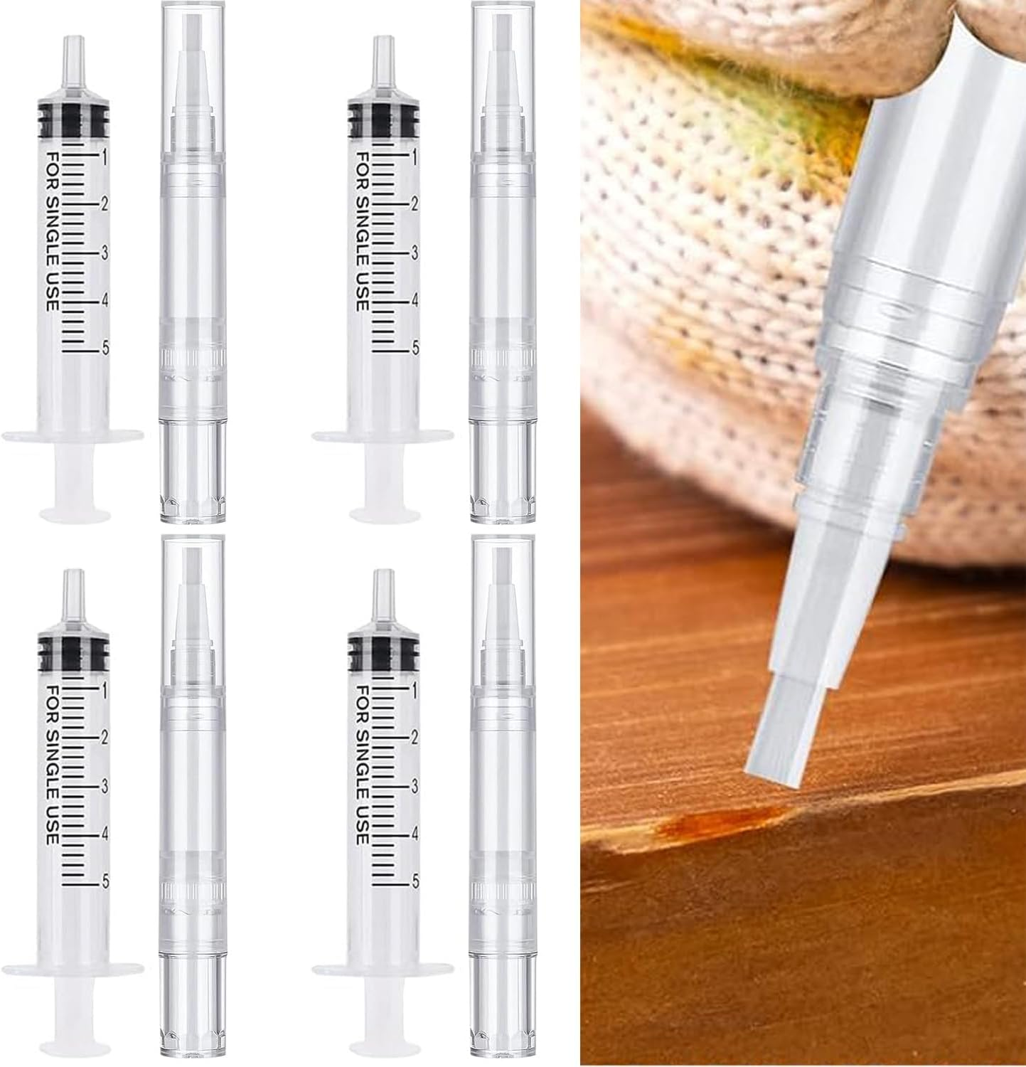 16 PCS Touch up Paint Pen, 5Ml Paint Touch up Pen, Touch up Paint Brushes Fillable Paint Brush Pens Tool for Walls, Transparent Spackle Wall Paint Pen for Drywall Wall Wood Furniture image number 3