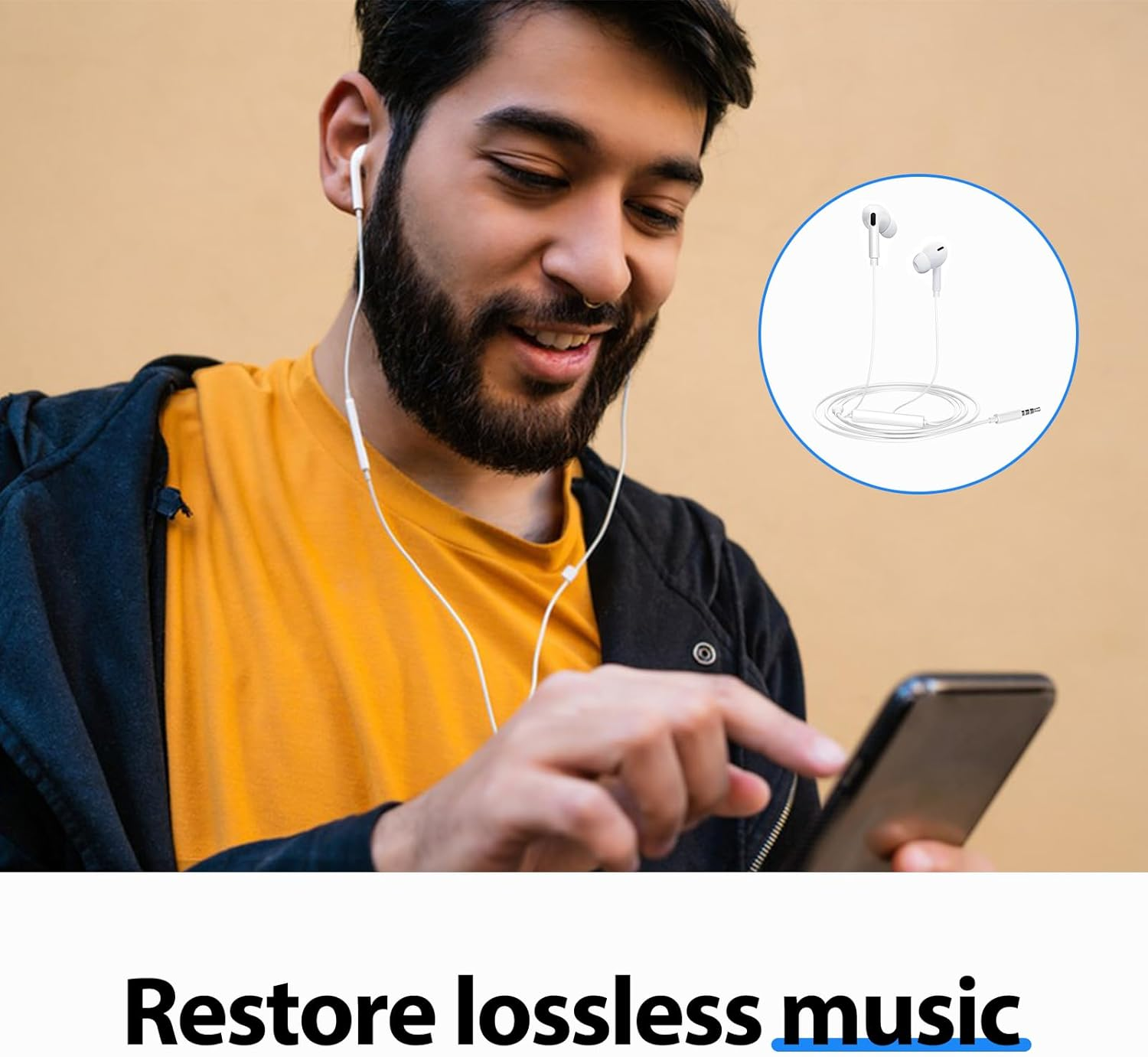 SRLWMYI Wired In-Ear Headphones 3.5 Mm with Microphone and Volume Control 4 Pack Cable Headphones for Mobile Phones MP3 Player Connection Excellent Sound Quality Ergonomic Design image number 6