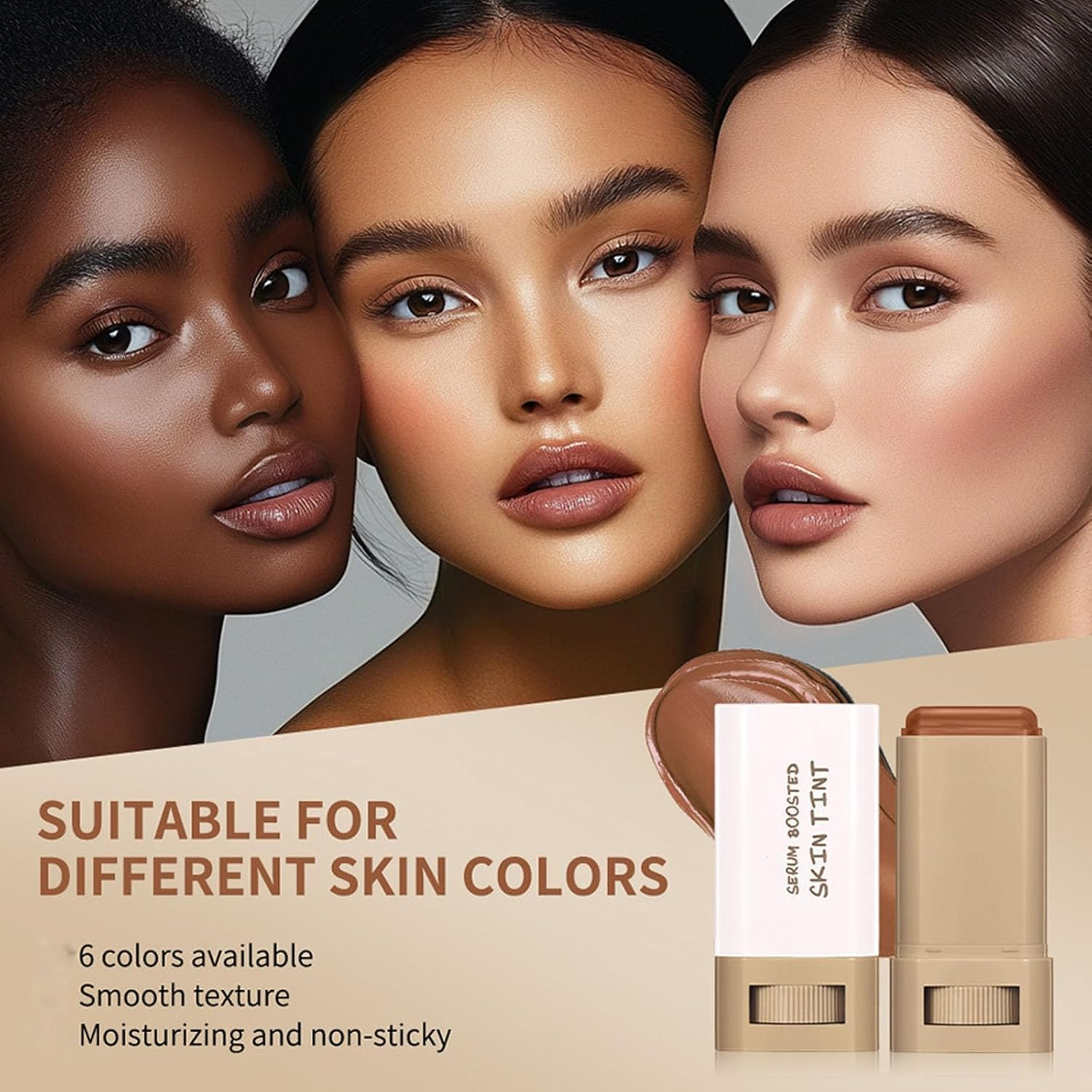 Skween Serum Boosted Hydration Beauty Balm, Splendor Skin Tint, Skween Skin Tint Stick, Foundation Face Stick for Women Hydrates (06#) - 03 image number 3