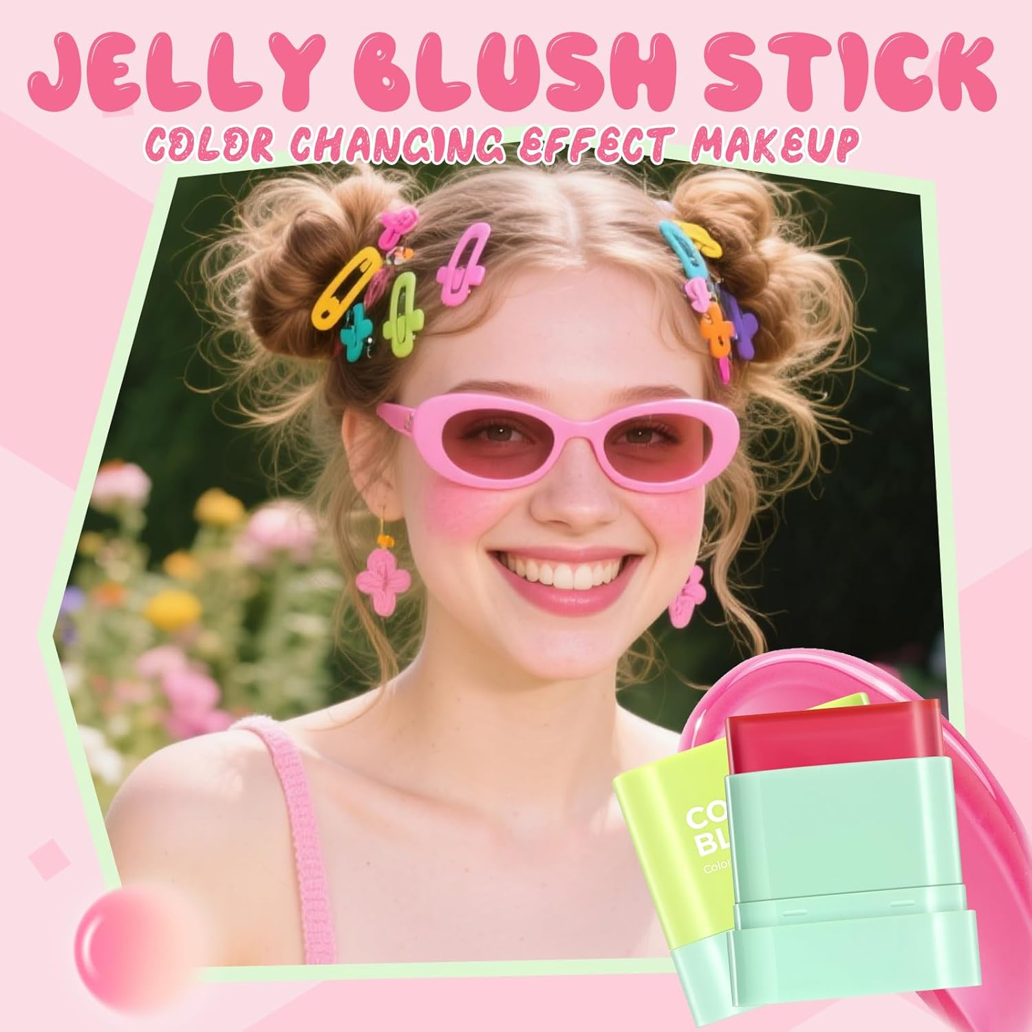 DAGEDA Color Changing Blush Stick, Jelly Blush for Cheeks Makeup, Translucent Temperature Changing Lip & Cheek Tint, Long-Lasting, Blend-Able Color Blusher, Moisturizing Multi-Used Stick image number 1