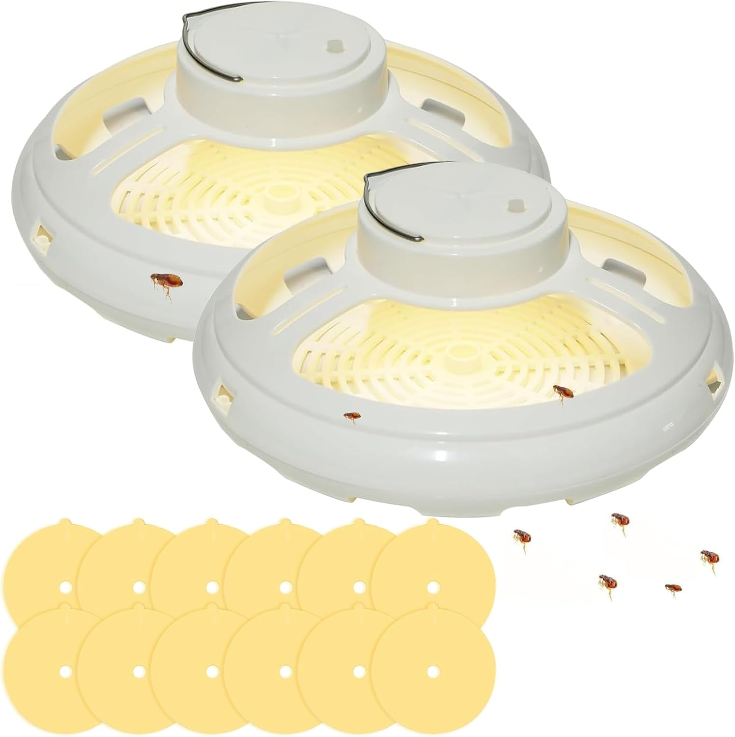 2 Packs Flea Traps for inside Your Home,Indoor Flea Light,Premium Traps with 4 Modes and 6 Sticky Pads, Sticky Flea Traps, for Houses, Homes, Friendly to Pets