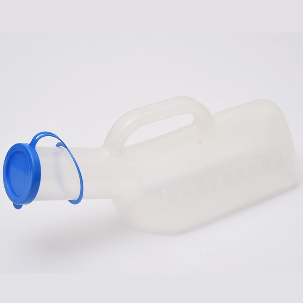 Urine Bottle 1000Ml Portable Male Urine Bottle with Lid Transparent Urine Collector Spill Proof Plastic Urinal Storage Outdoor Urine Storage Toilet Urine Collector for Elderly, Bus Drivers