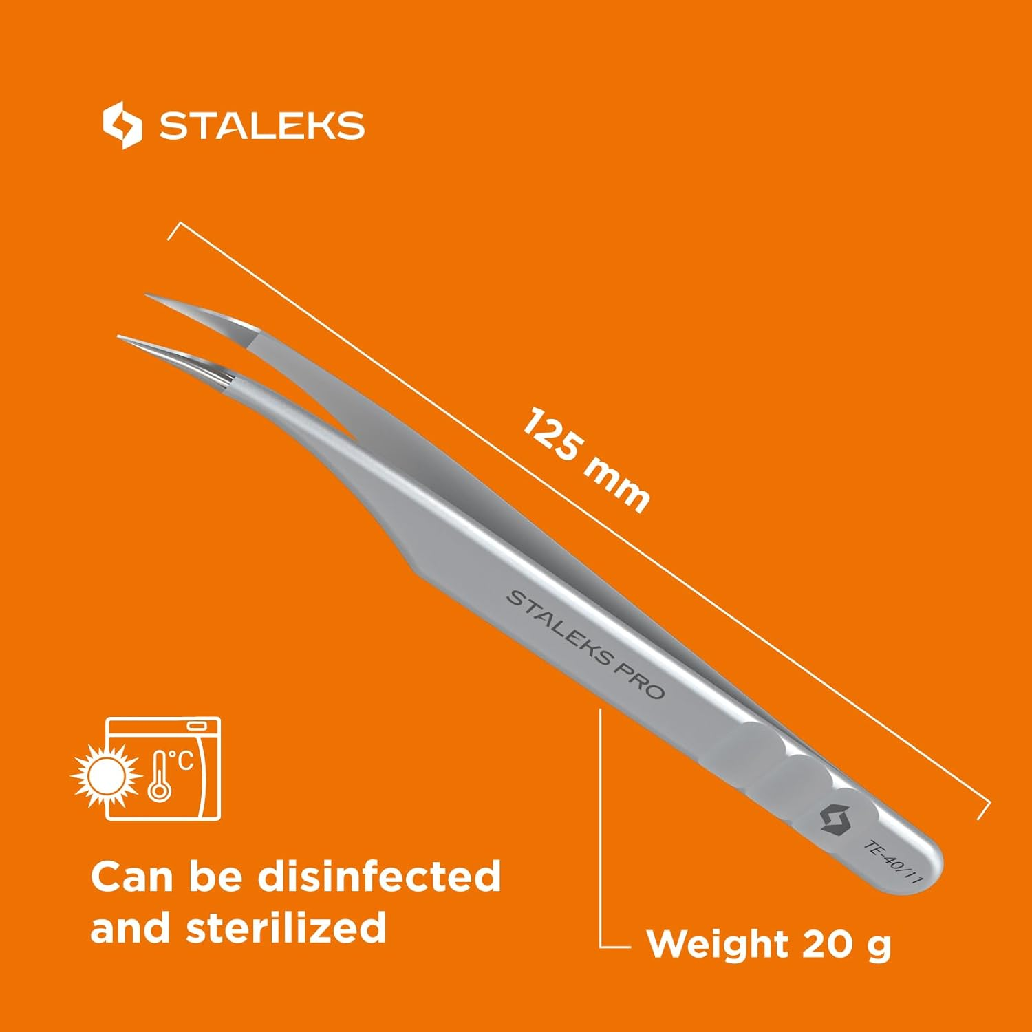 Staleks Pro Professional Eyelash Tweezers Expert 40 Type 11 &ndash; Curved &ndash; Lash Separation &ndash; Stainless Steel &ndash; Anti-Fatigue Design image number 6