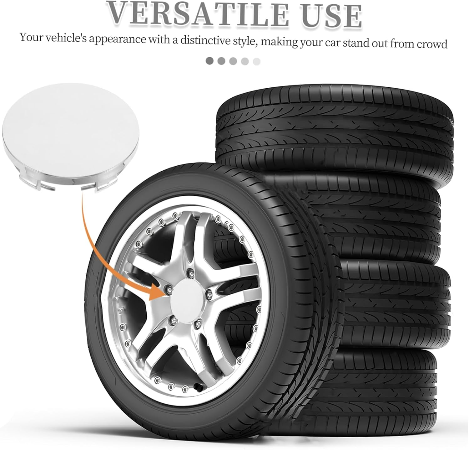 BESTYASH 4Pcs Car Tire Hub Center Cap Replacement Wheel Rim Hub Caps Automotive Center Hubcaps for Cars