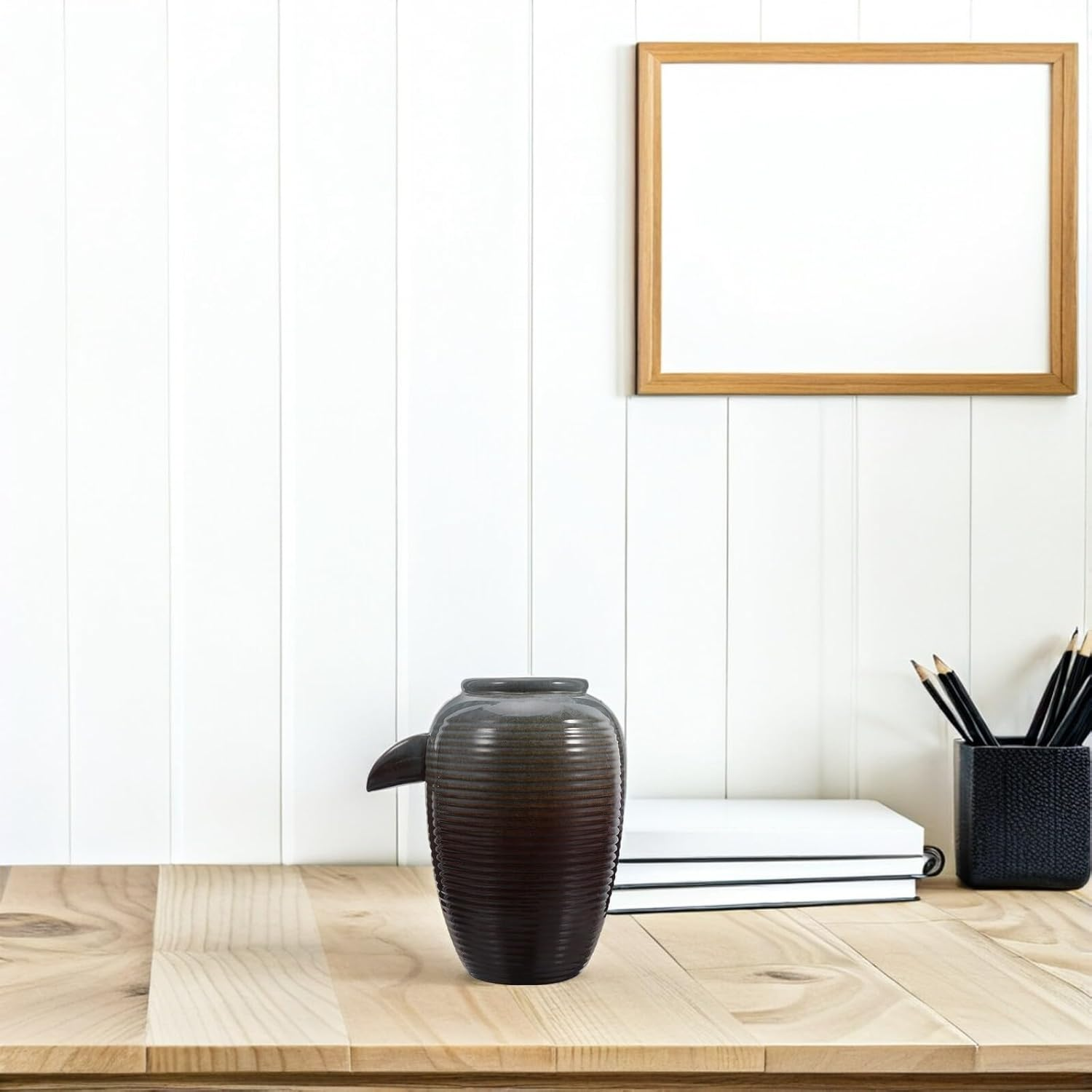 MERRYHAPY Ceramic Jar Water Fountain Spitter for Fish Outdoor Garden Decor Ancient Design Ceramic Build with Efficient Water Circulation Low Maintenance Landscape Ornament for Patio And image number 5