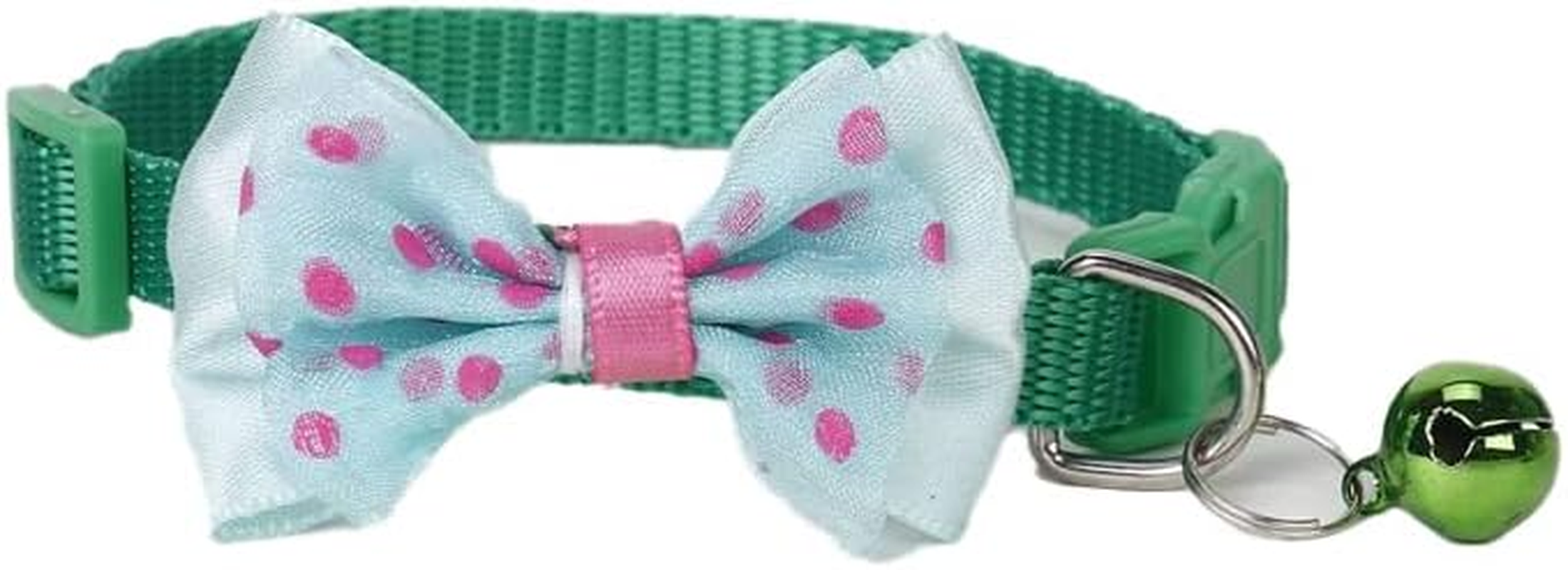 AIMALL Bow Tie Cat Dog Kitten Collar with Breakaway Safety Release Buckle & Bell, Adjustable 0.39In Width, 7.5-12.6In Neck Size