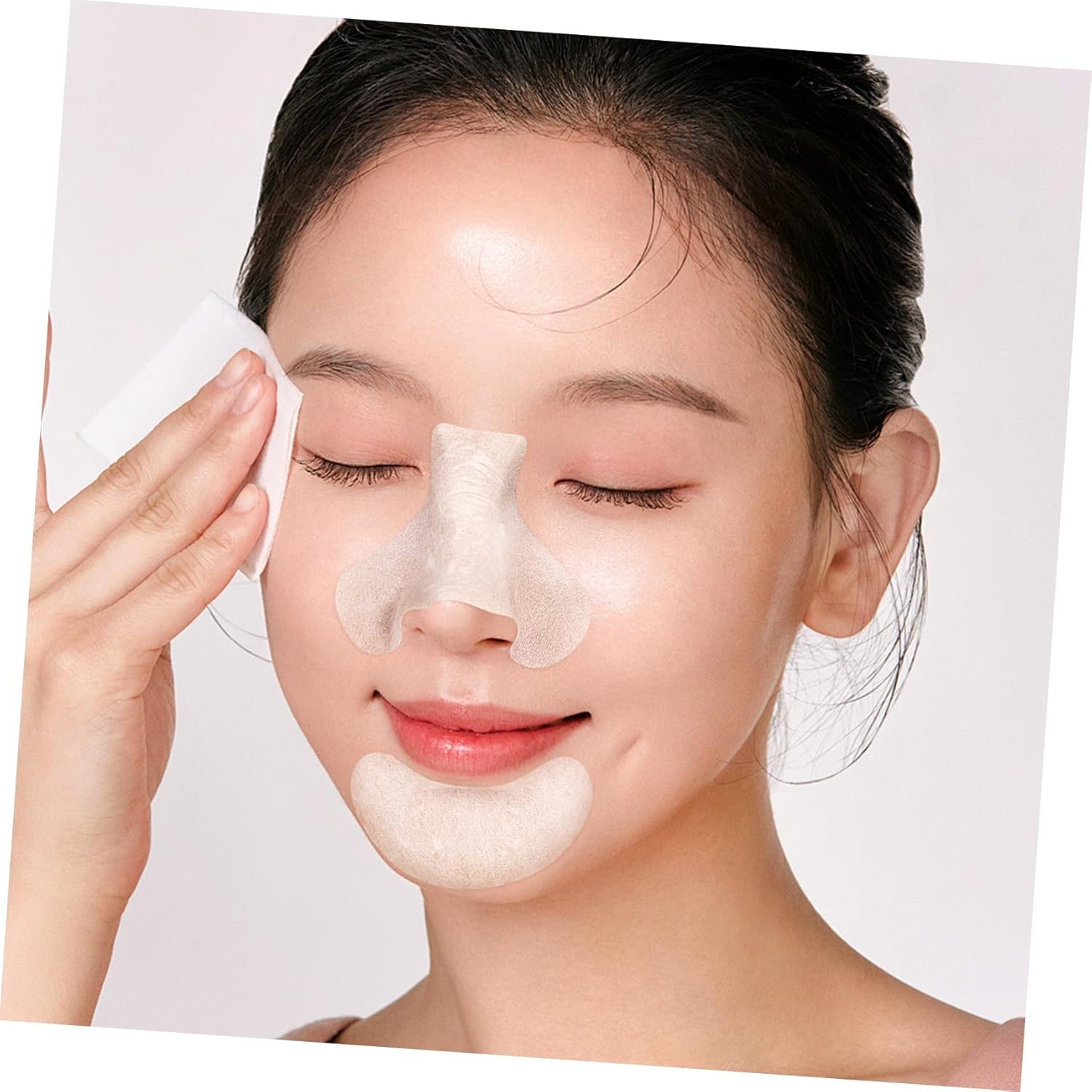 Generic 200 Pcs T Zone Cotton Pads Nose Patches and Chin Pads Set for Blackhead Removal and Pore Cleansing for Skin Care and Facial Treatment image number 5