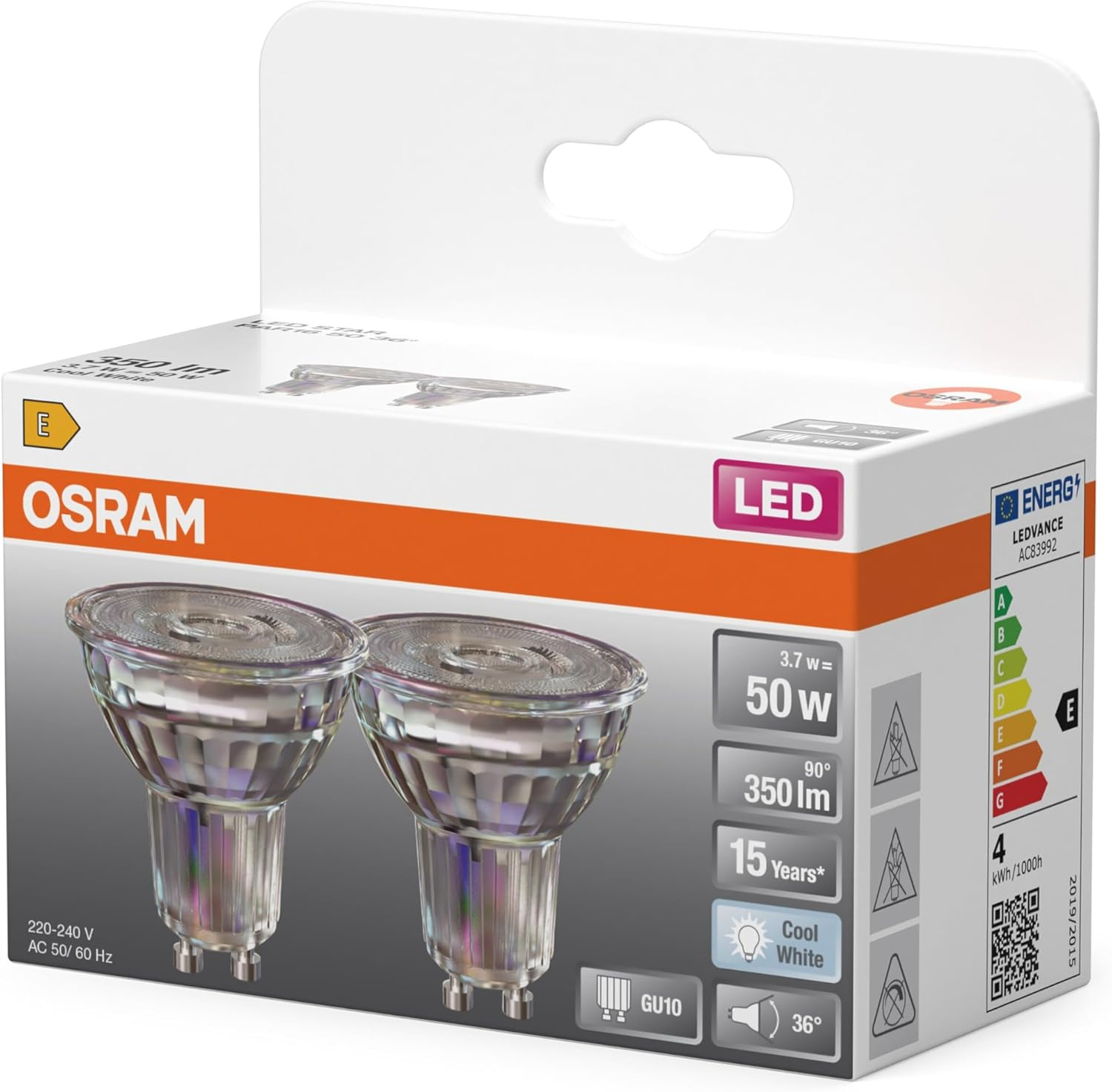 OSRAM LED Star PAR16 3.7 W 840 GU10