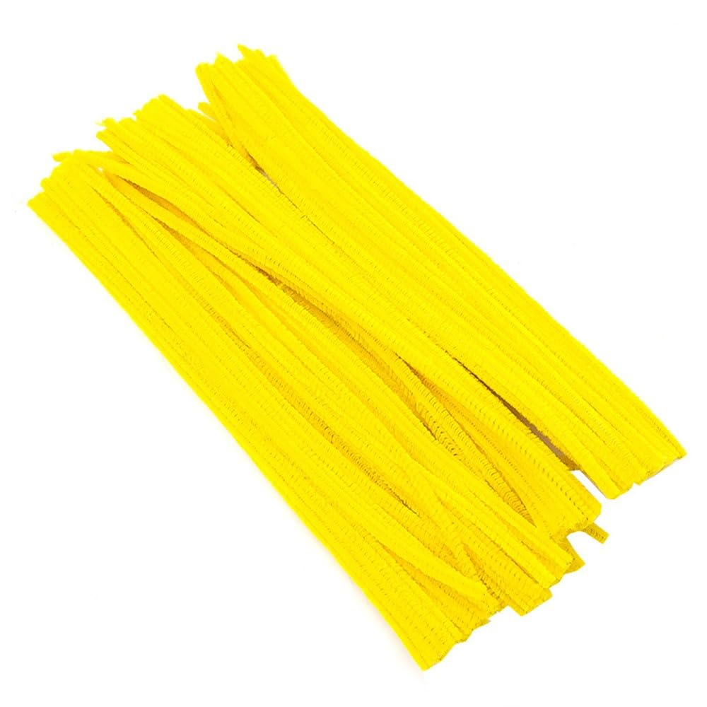 300 Pieces Pipe Cleaners Chenille Stem, 3 Gradient Orange Yellow Pipe Cleaners Set for Fall Thanksgiving Pipe Cleaners DIY Arts Crafts Decorations, Chenille Stems Pipe Cleaners (Yellow)