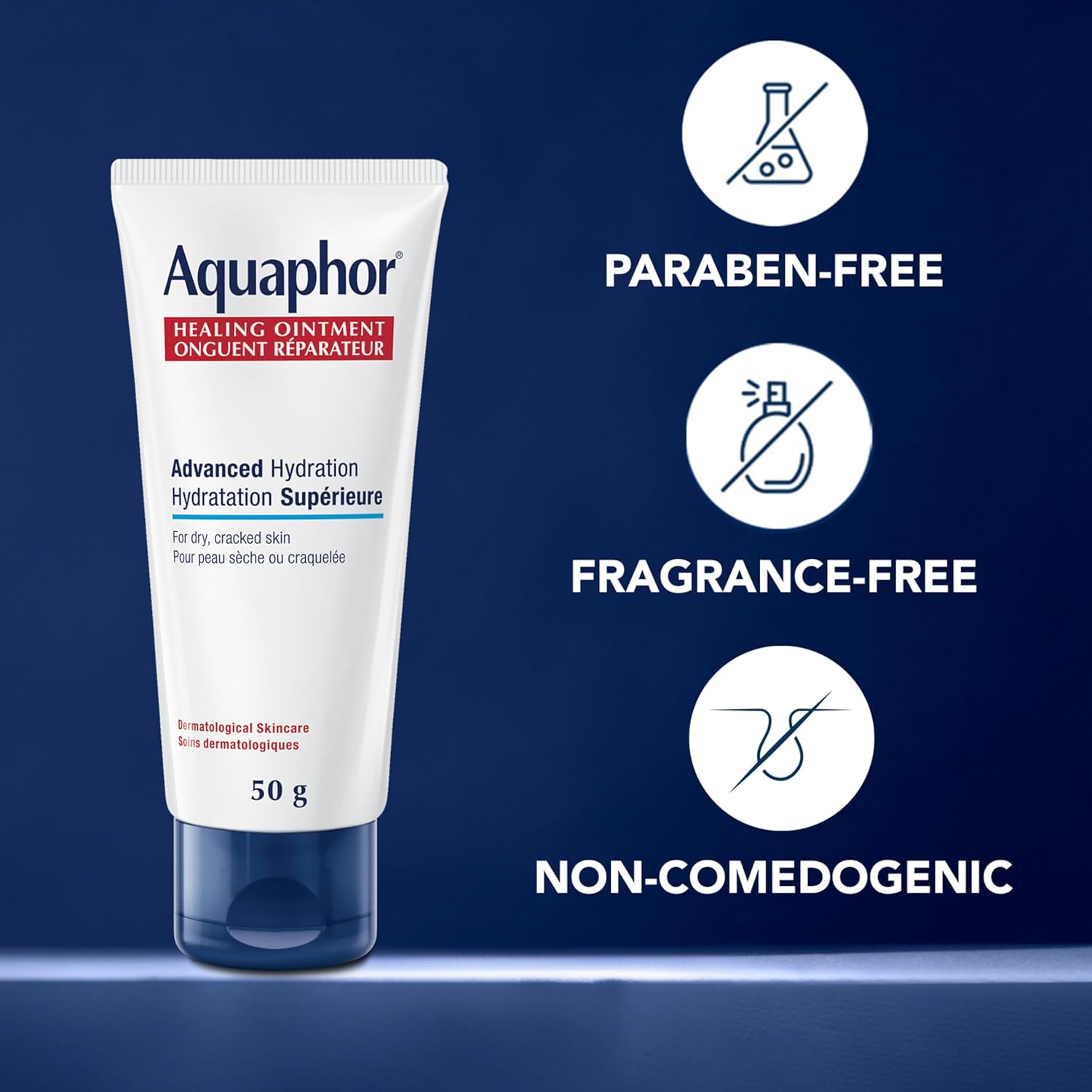 EUCERIN Aquaphor Multipurpose Healing Ointment for Extremely Dry, Cracked Skin (50G), Moisturizing Ointment and Hand Cream for Use after Hand Sanitizer or Hand Soap