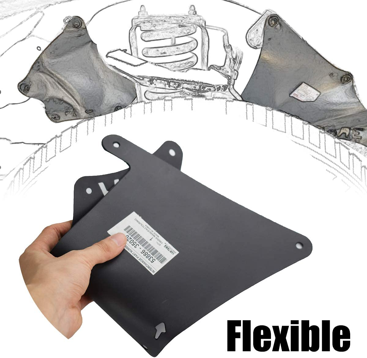 XUKEY Fender Liners Splash Shield Mudguards for Toyota Land Cruiser Prado 120 J150 J120 150,For Lexus GX 470 GX 460 2003-2020 Mud Flaps Guards Mudflaps OE Number:53735-35150,53736-35150,53886-35020 image number 2