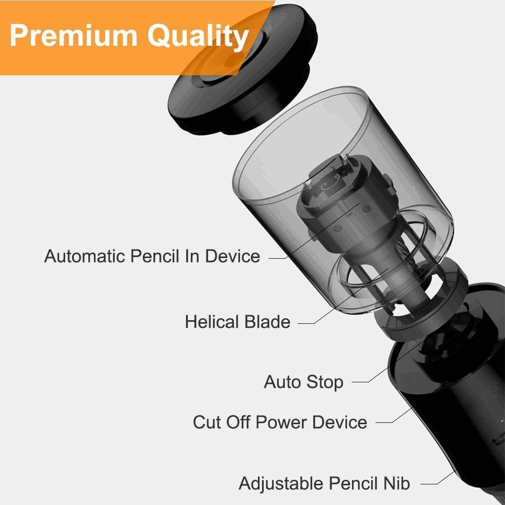 Rechargeable Automatic Electric Pencil Sharpener, Heavy Duty Spiral Blade for Fast Sharpening, Automatic Stop/Color Pencil, Usb/For School Classroom/Office/Home (White) image number 2
