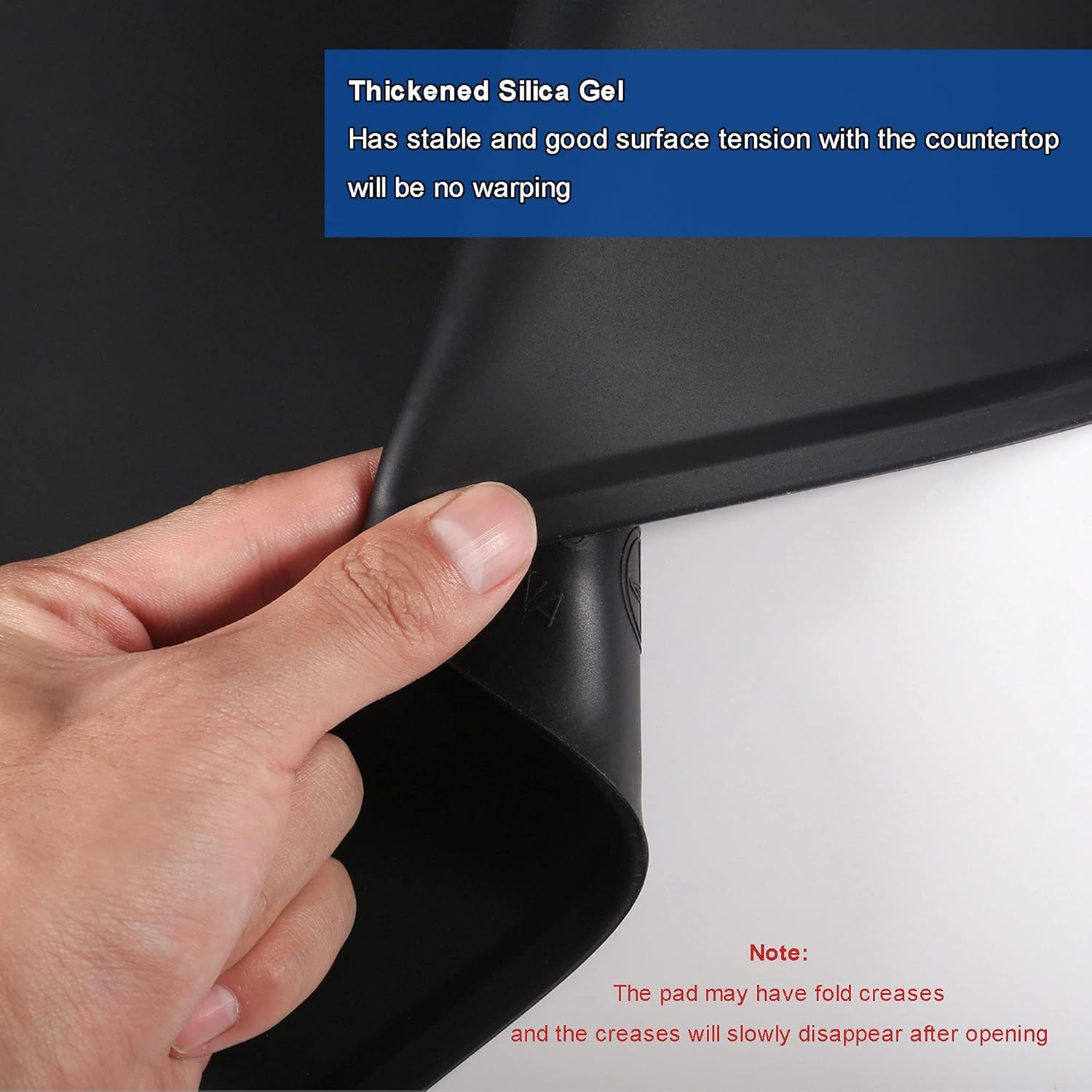 ALAMSCN Silicone Slap Mat Protective Pad 16X12 Inch for DLP SLA LCD 3D Printer Accessories Resin Glue Clean 3D Drawing Heat Insulation Waterproof Pet Bowl Feeding Mats + Cleaning Tool Scraper (Black) image number 5