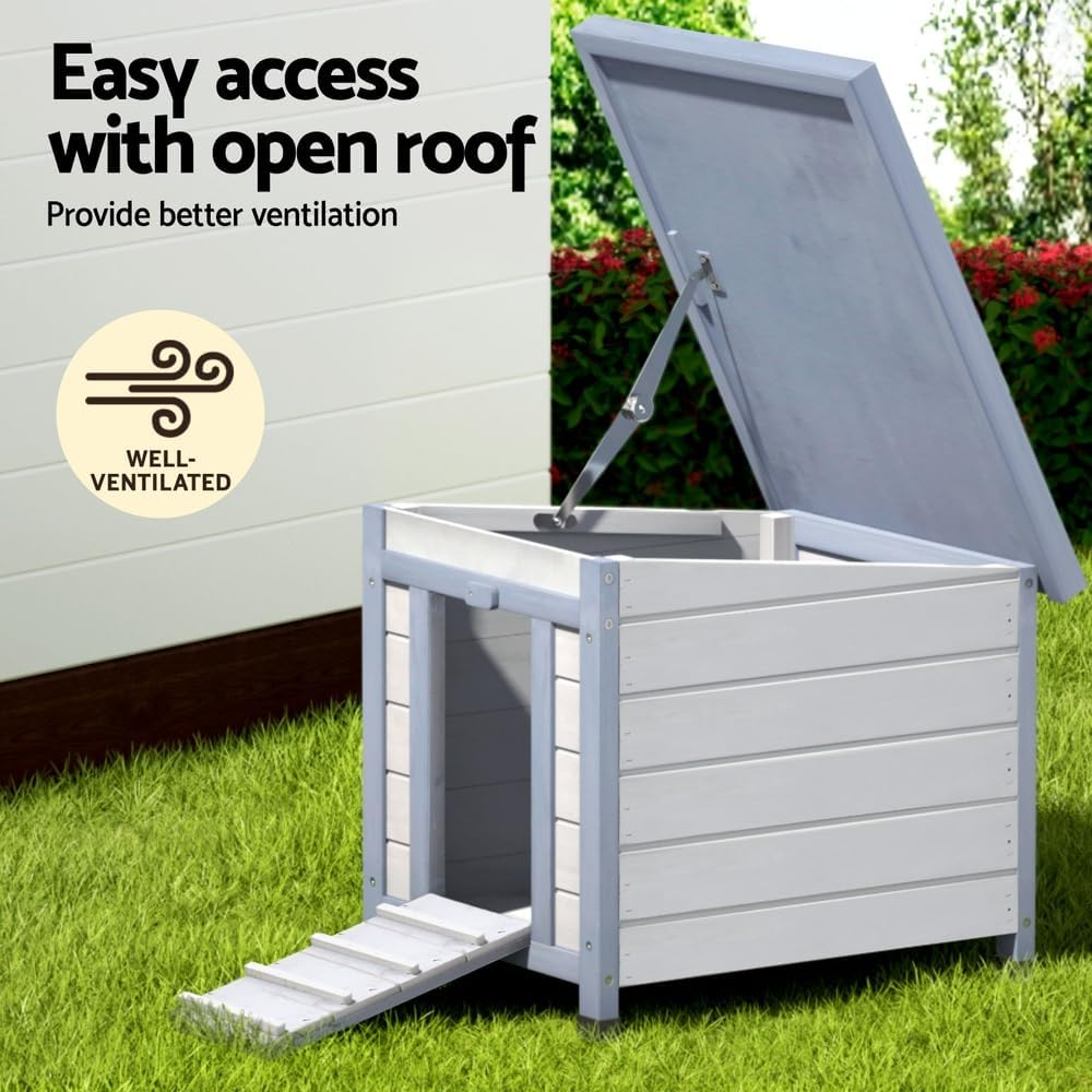 I.Pet Rabbit Hutch Outdoor Cat House Wooden Shelter Condo Small Enclosure Indoor image number 6