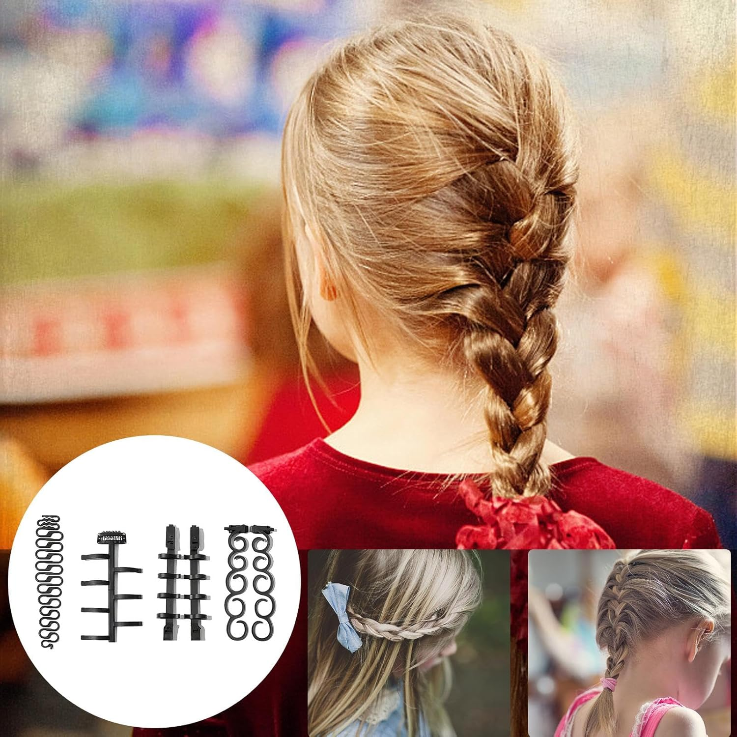 Hair Styling Tools - Ergonomic Hair Styling Set for Women | Hair Styling Accessories, Girls Hair Braiding Kit for Prom, Wedding image number 1