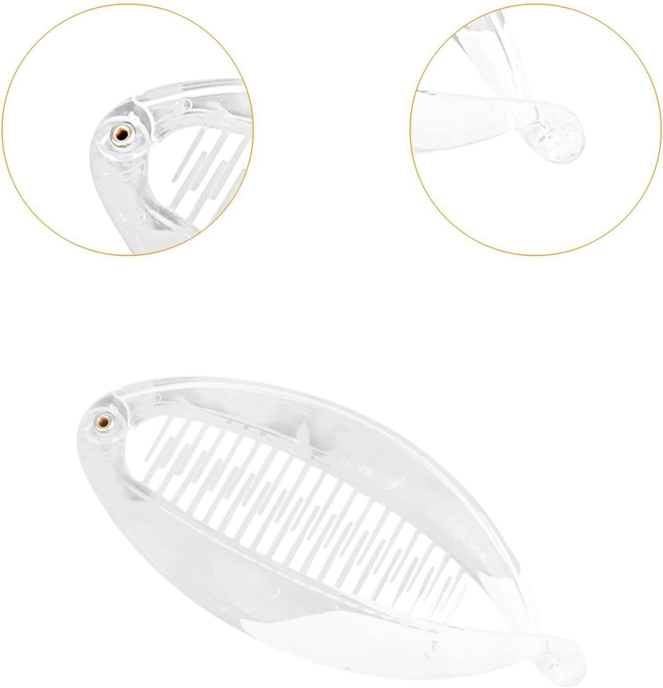 Frediuo Banana Hair Clip for Thin Hair,Classic Hair Barrette,Fashion DIY Hair Hair Accessories,Fishtail Banana Hair Clip,Hair Clamp, Clear image number 6