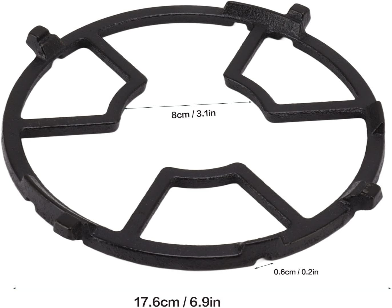 Cast Iron Wok, Non Slip Black Stove Rack Universal for Kitchen and Camping, round Moka Pot Holder, Gas Cooktop Range Pan Grate Support Stand for Gas Hob Accessories image number 3