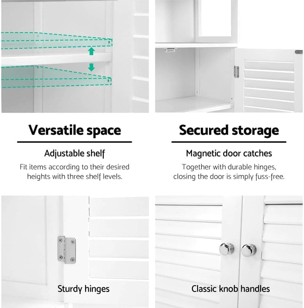 Artiss Buffet Sideboard White with Doors and Inner Shelf Pantry Cupboard Corner Cabinet, Kitchen Storage Table Display Organizer Dining Furniture Living Room Home image number 6