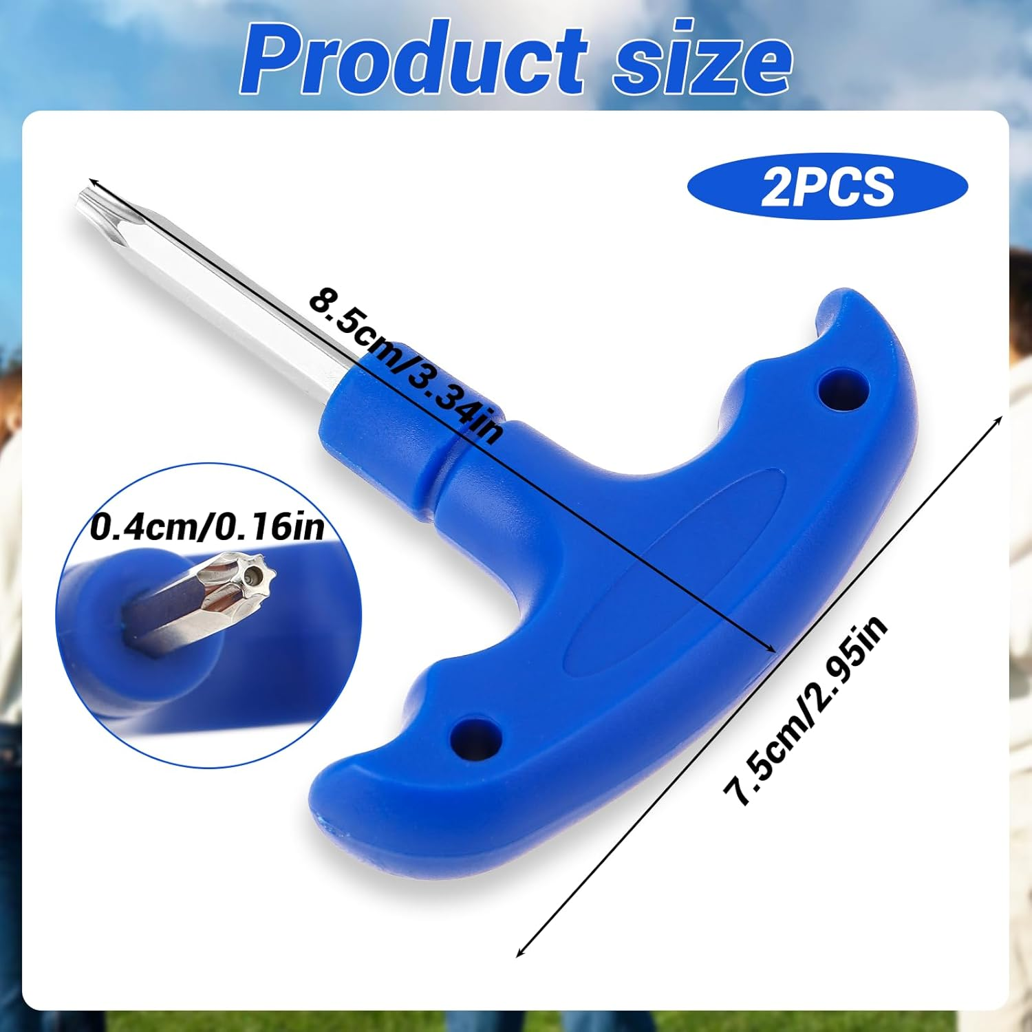 2 Pcs Golf Driver Tool,Golf Wrench Ping Driver Adjustment Tool Golf Club Wrench Stainless Steel Golf Head Adjustment Tool with Blue Plastic Handle Golf Torque Wrench for Driver Clubs Fairway Hybrids image number 5