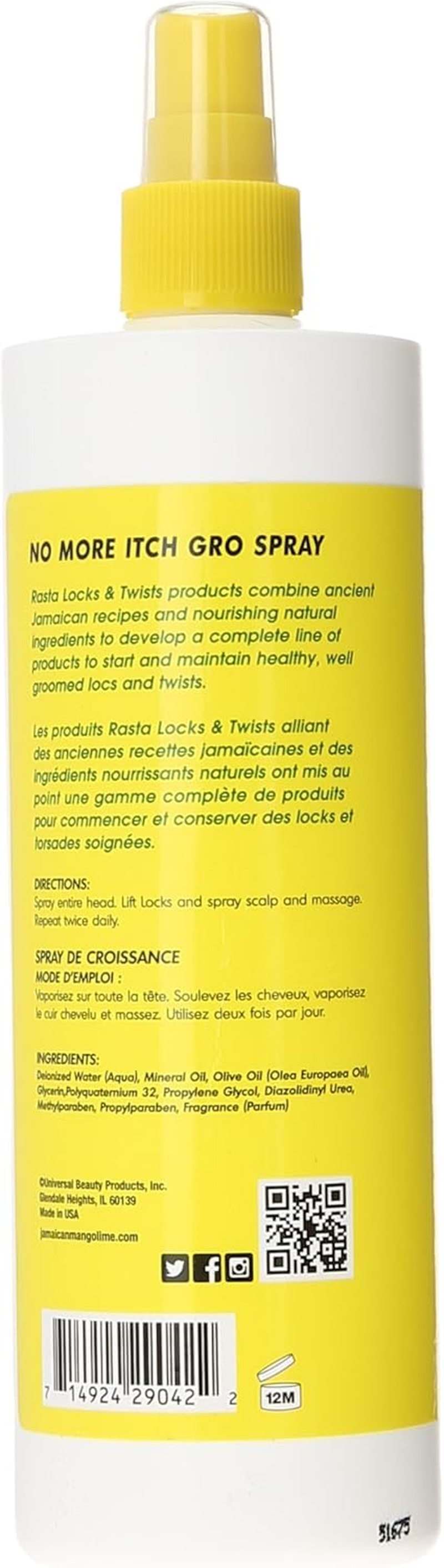 Jamaican Mango No More Itch Gro Spray 16 Ounce