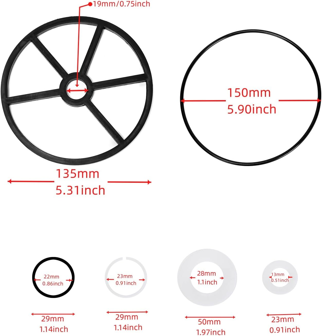 1 Set Vario-Flo Pool Filter Valve Parts Spider Gasket Kit Replacement Compatible with Hayward 1 1/2" SP0710 SP0710X SP0711 SP0712 image number 2