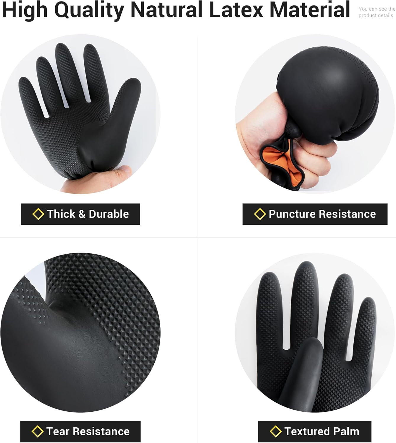 Thxtoms 3 Pairs Latex Cleaning Gloves, Durable Heavy Duty Dishwashing Gloves for Kichen Housework, Extra Large image number 3