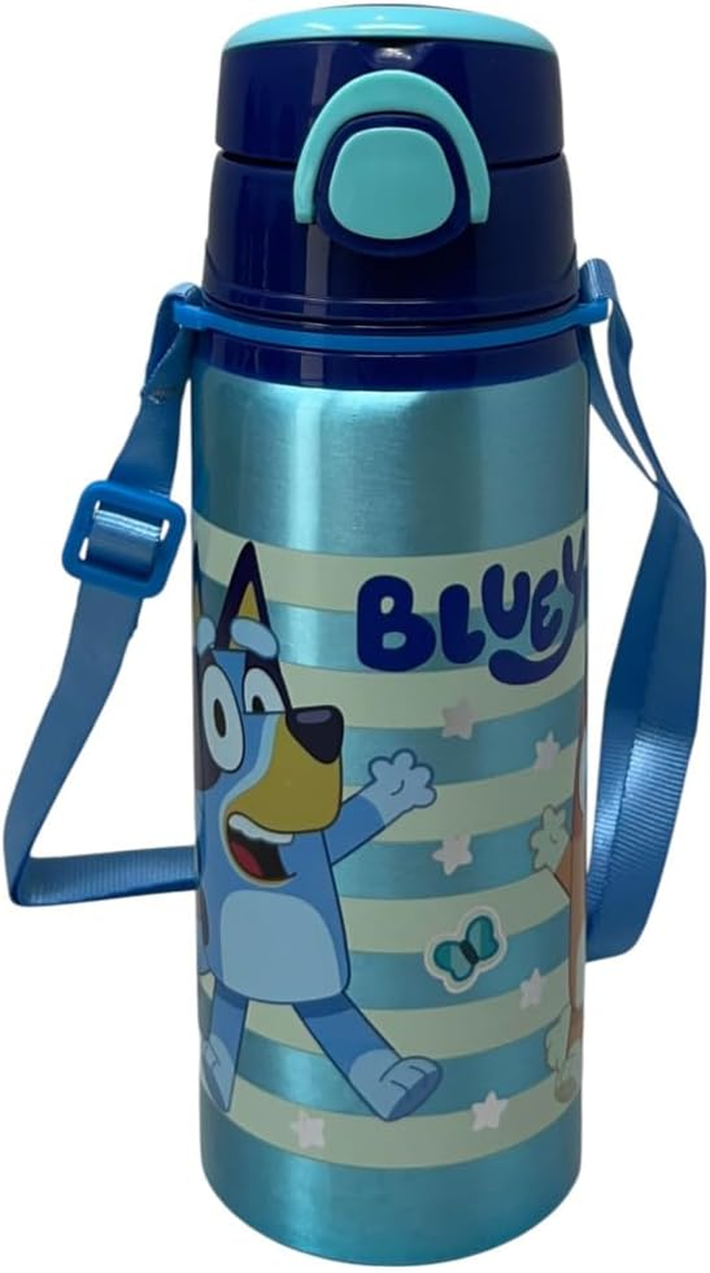 Aluminium Water Bottle with Straw Sonic 730Ml Automatic Pop up Bottle for Kids Shoulder Strap Supplied