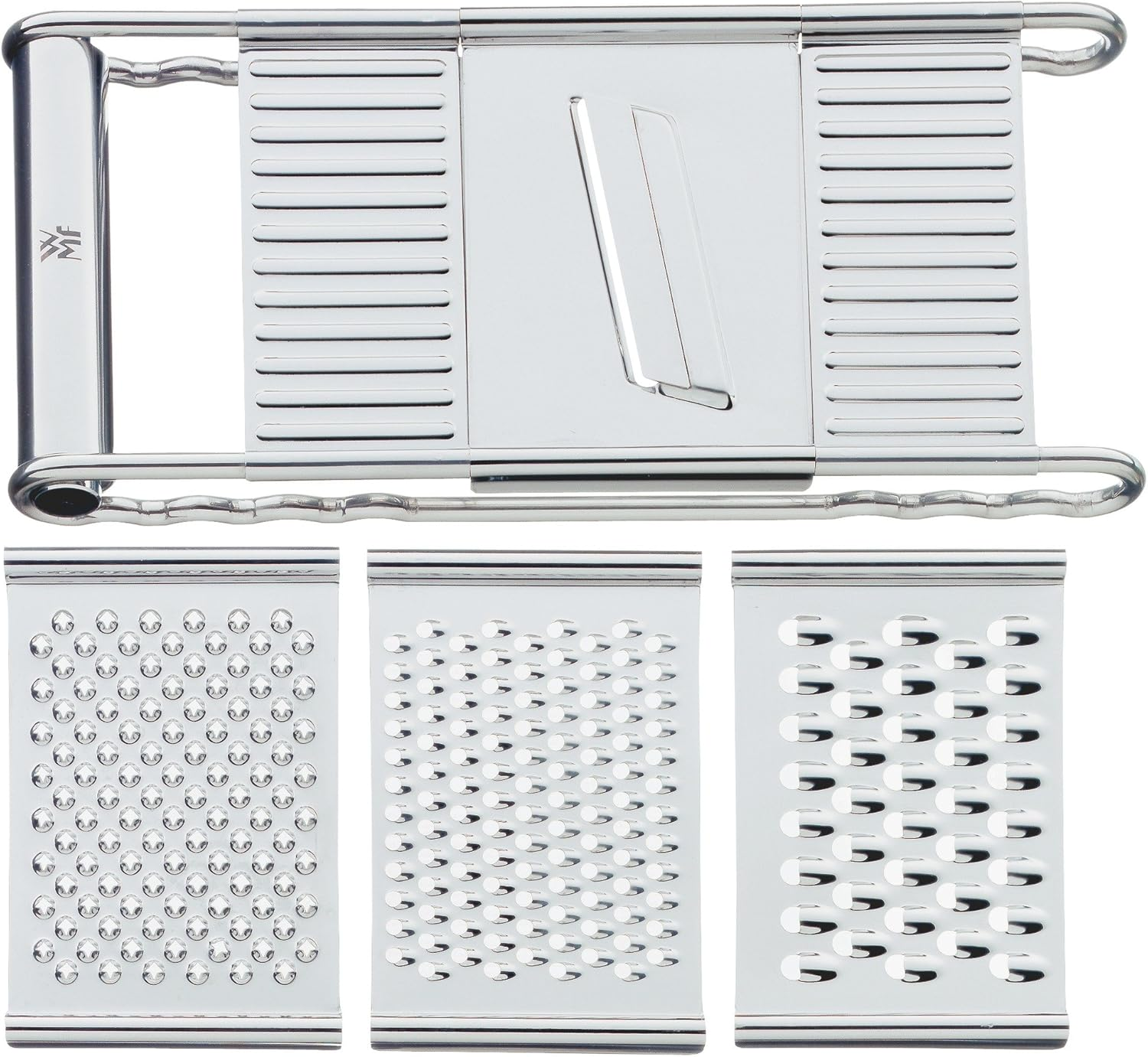 WMF Gourmet Vegetable Grater 12 X 18 Cm, Kitchen Grater Stainless Steel with 4 Attachments for Slicing, Multi Grater, Rasp, Grater and Cutting, Potato Grater, Cucumber Slicer image number 2