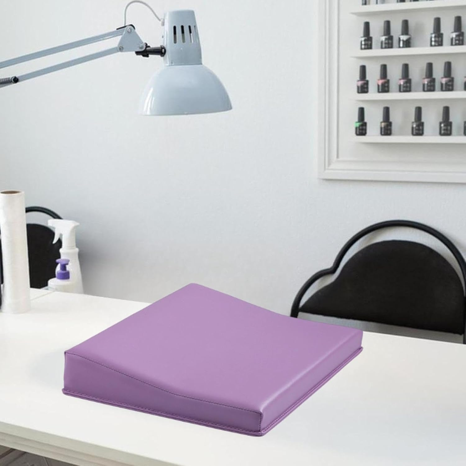 Eigell Nail Armrest,Nails Table Elbow Pad Waterproof Sponge Filler Hand Rest Manicure Hand Rest Pillow Cushion for Salon Nail Tech, Violet image number 3