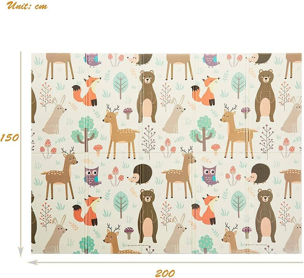 Play Mat Playmat Baby Mat Folding Crawling Large Foam Mat Portable Playmat for Babies (Milchig Wei&szlig;) image number 4