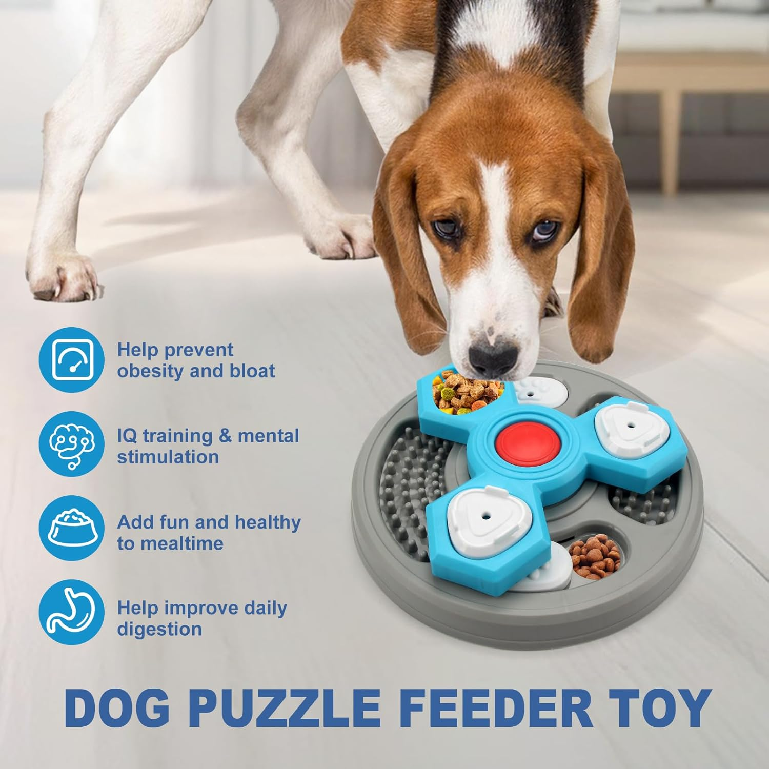 Dog Puzzle Toys, Slow Feeder and Lick Mat Bundle, Dogs Food Puzzle Feeder Toys with Enrichment for IQ Training, Slow Feeder for Small Dogs Boredom and Mentally Stimulating image number 6