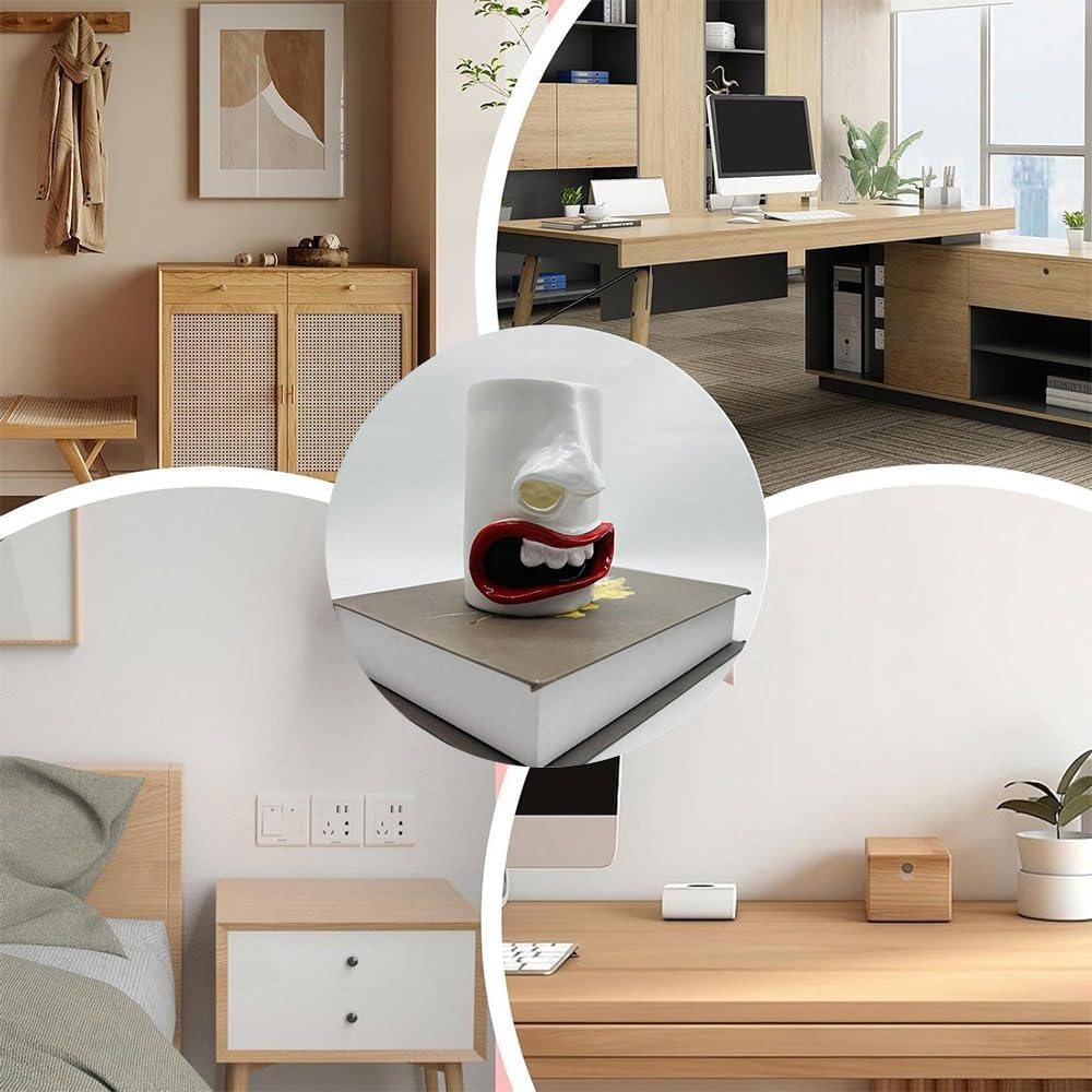 Funny Face Tissue Holder &ndash; Quirky 3D Nose & Mouth Tissue Dispenser, Unique Tissue Box for Living Room, Bedroom, and Bathroom Decor image number 1