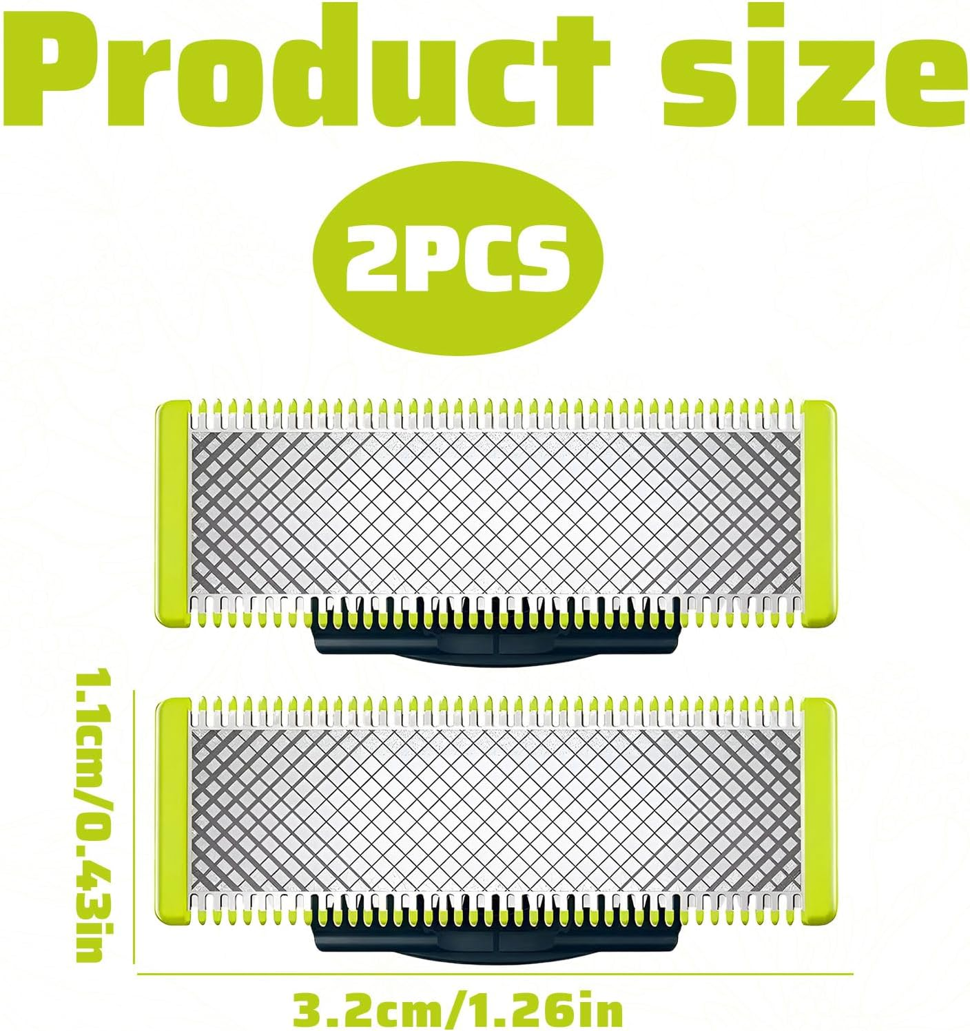 For Philips One Blade Replacement Head, 2Pcs Suitable for Oneblade Razor, One Blade Replacement Head Suitable for Oneblade Razor, Compatible with QP210/50, 220 2523 2520 2527, Etc image number 3