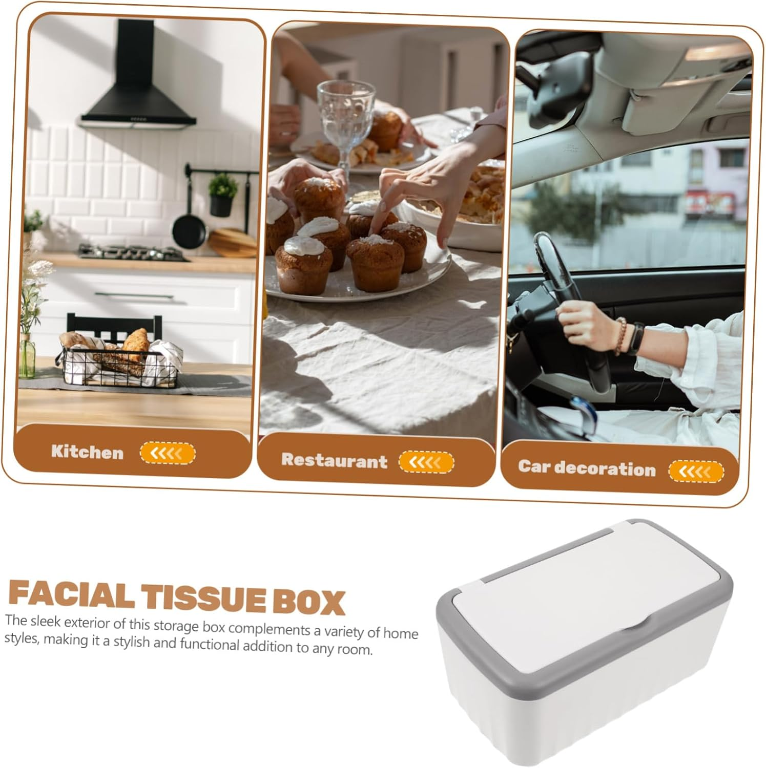 Tissue Storage Box Cover Capacity Wet and Dry Wipe Holder for Home Office and Car Elegant Design to Keep Wipes Fresh and Moist Stylish Tissue Organizer for Any Room image number 3