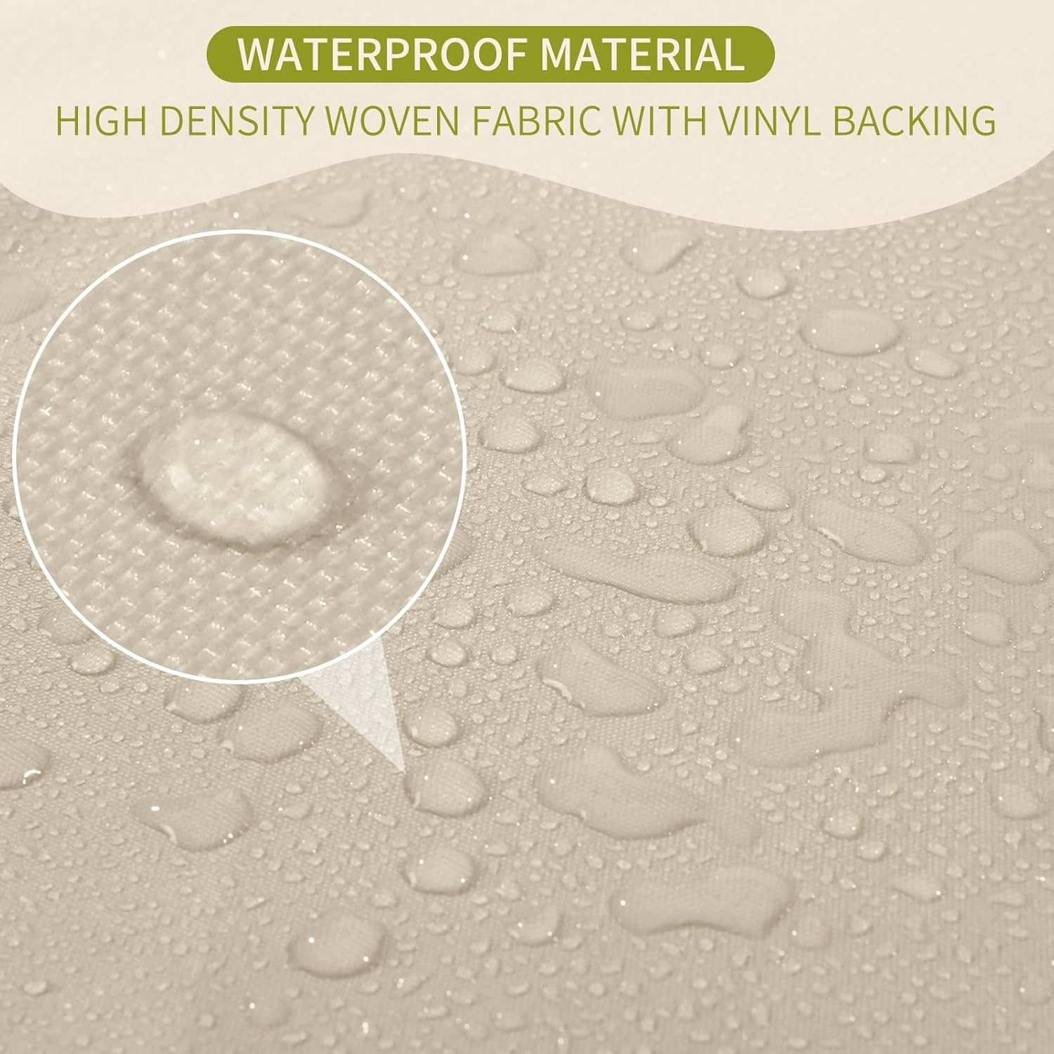 Hombys Outdoor Daybed Cushion Cover, Replacement Sunbed Cushion with Drawstring, Patio Daybed Mattress Cover, Khaki image number 3