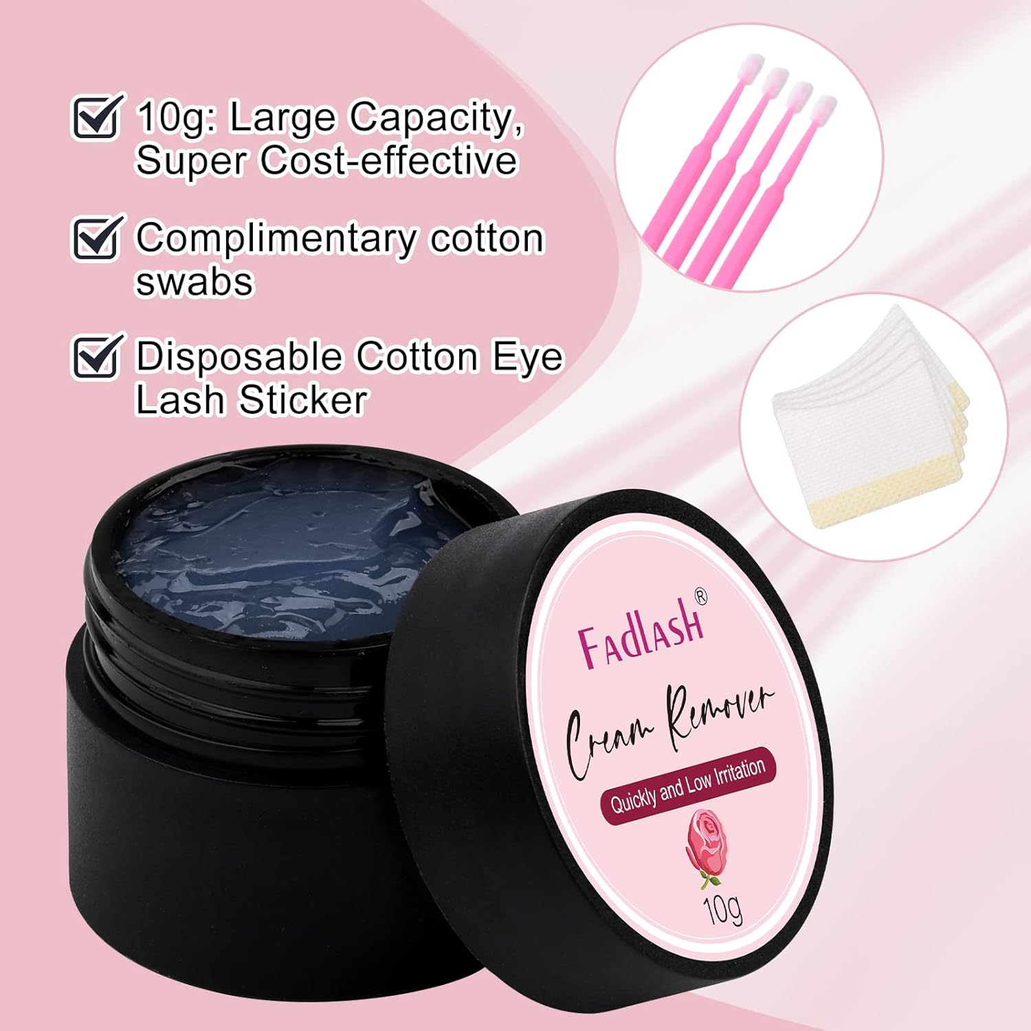 Eyelash Extension Remover Lash Glue Remover 10G Lash Extension Remover Dissolves Powerful for Lash Extensions Low Irritation for Sensitive Skin(Rose) image number 3