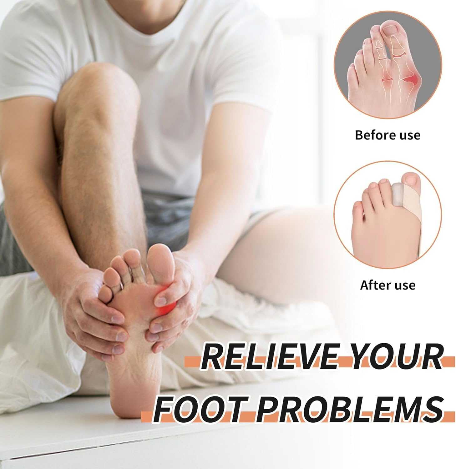 2 Pcs Toe Correction Belt Hallux Valgus Bunion Corrector Big Toe Straightener Overlapping Toe Separator Hammertoes Foot Alignment Tension Strap Orthotics Feet Bone Thumb Adjuster image number 2
